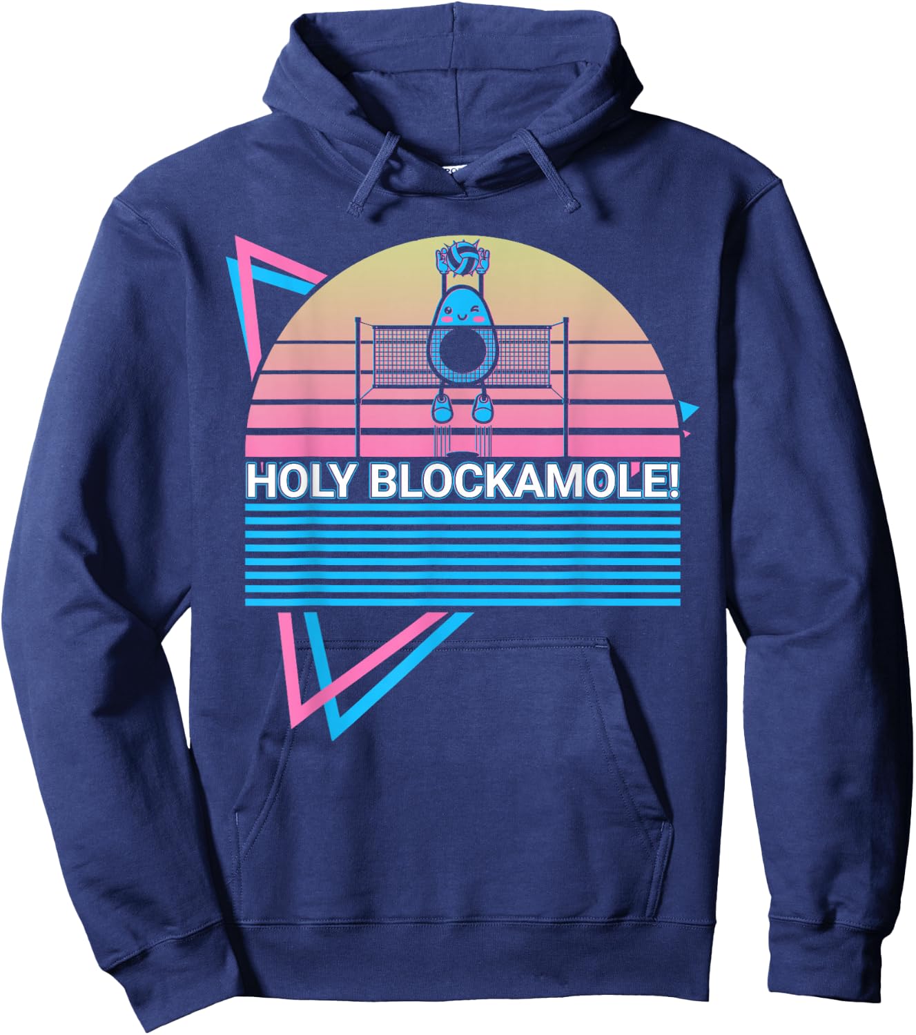 Volleyball Player Avocado Retro Holy Blockamole! Hoodie - Hoodie | Navy