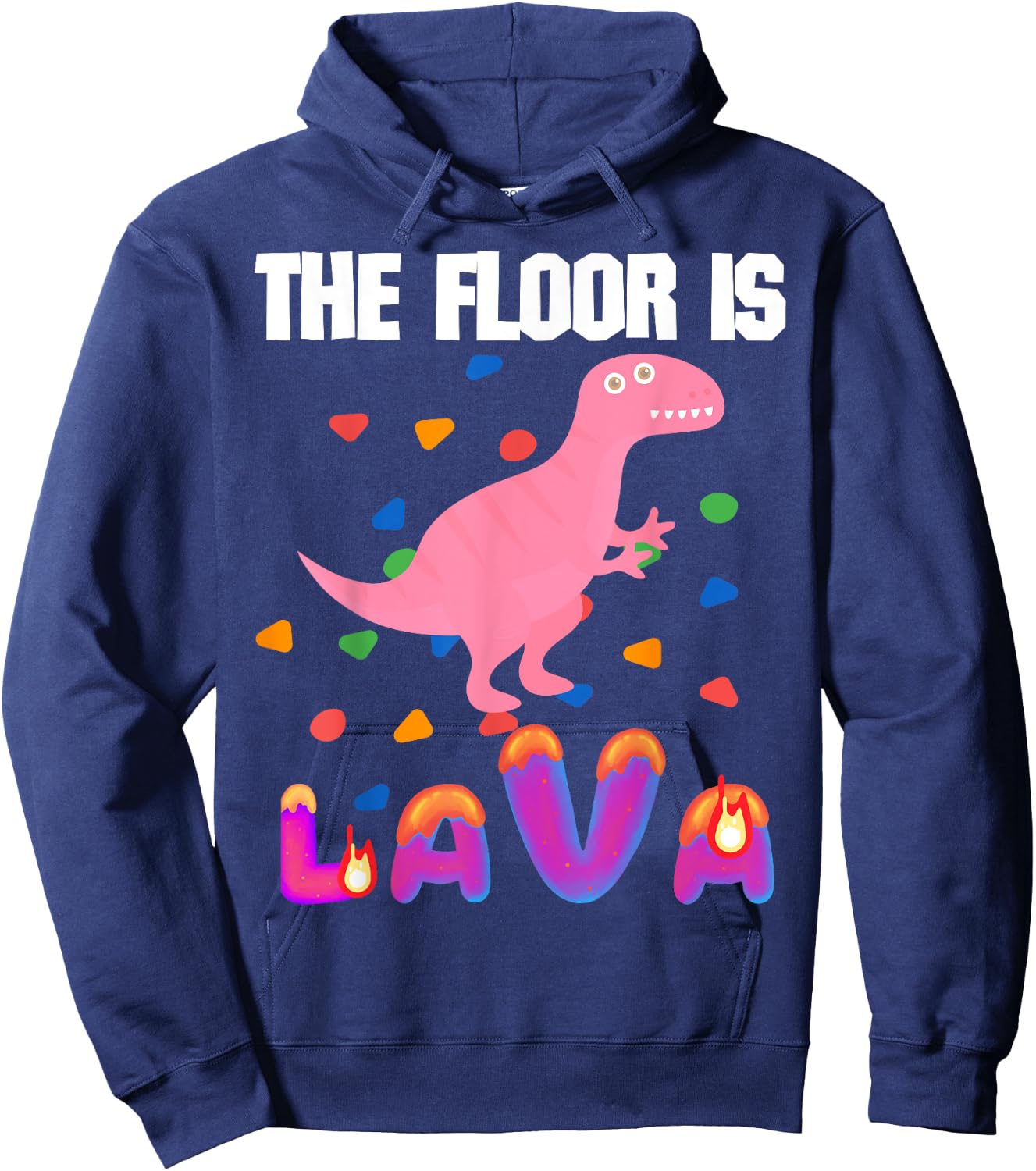 Floor is Lava Volcano Science Teacher Geek Rock Climbers kid Hoodie - Hoodie | Navy