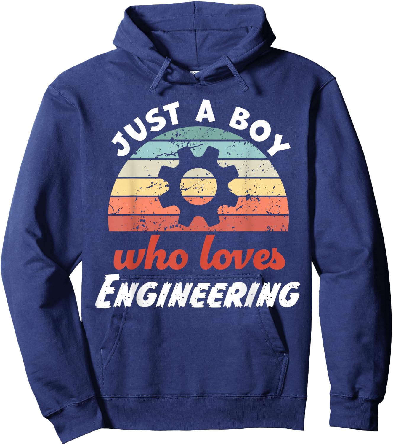 Just A Boy Who Loves Engineering Kids Engineering Boys Hoodie - Hoodie | Navy
