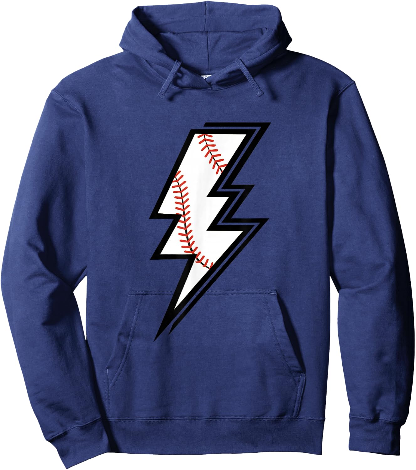 Baseball Lightning Bolt Baseball Mom Dad Game Day Hoodie - Hoodie | Navy