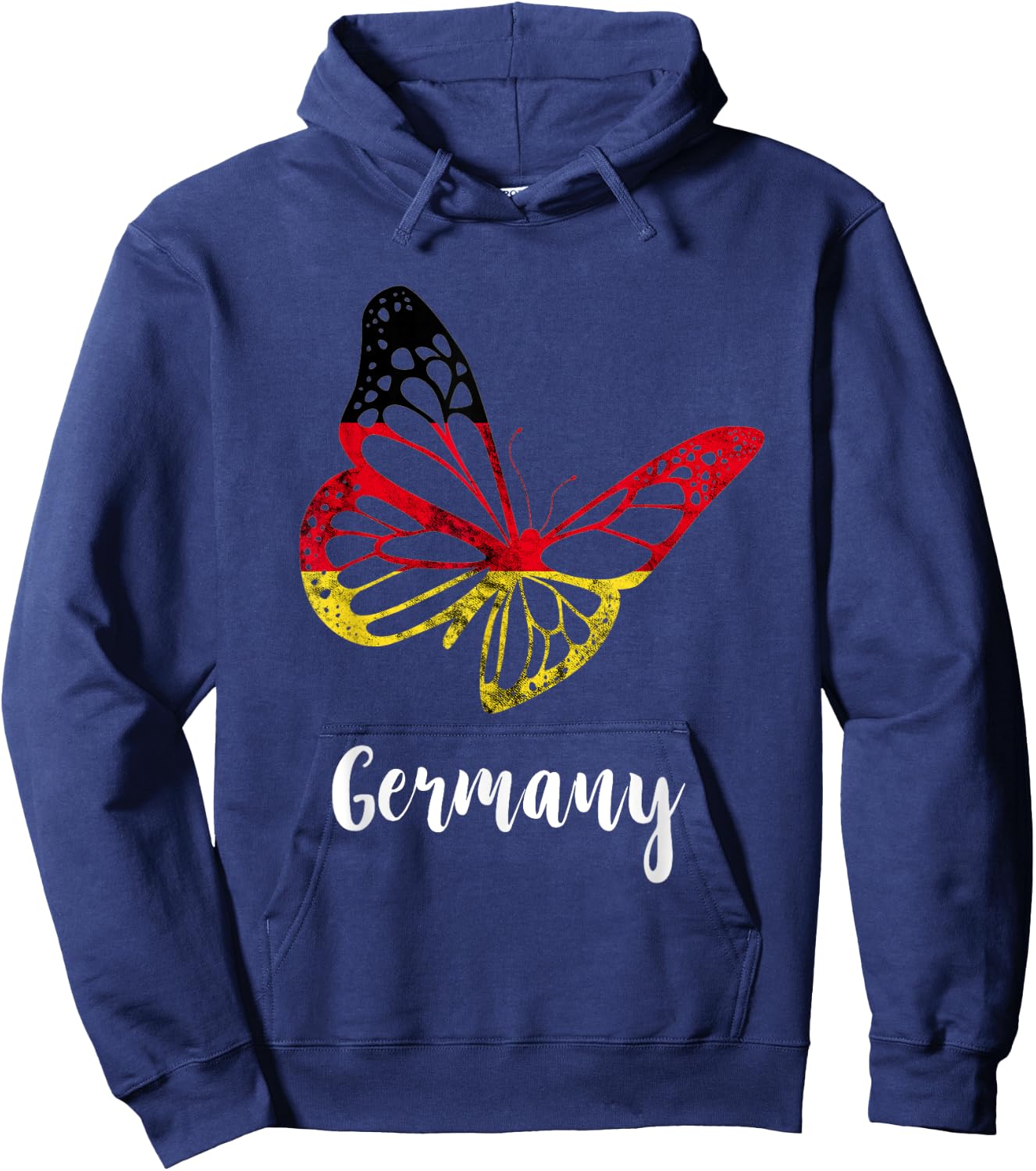 Germany Butterfly German Pride German Flag Deutsche Flagge Hoodie - Hoodie | Navy