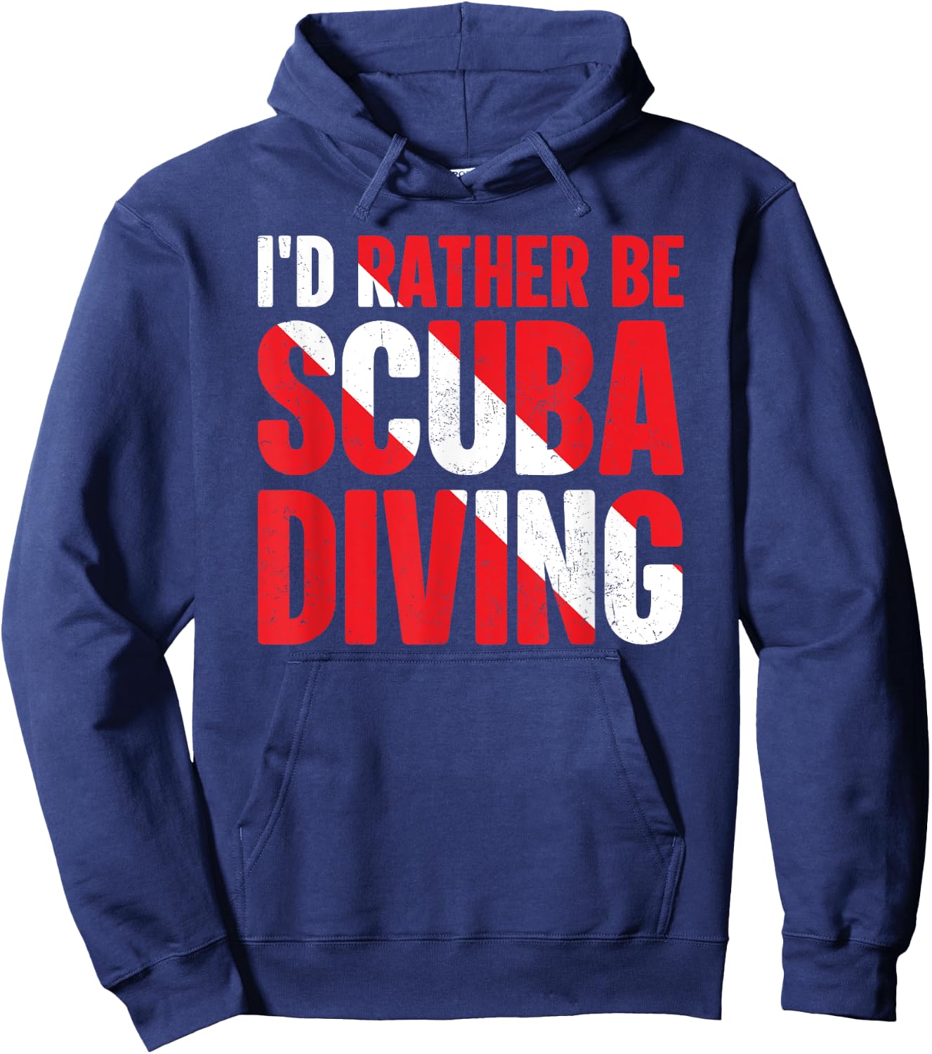 Funny Scuba Shirt I'd Rather Be Scuba Diving Vintage Hoodie - Hoodie | Navy