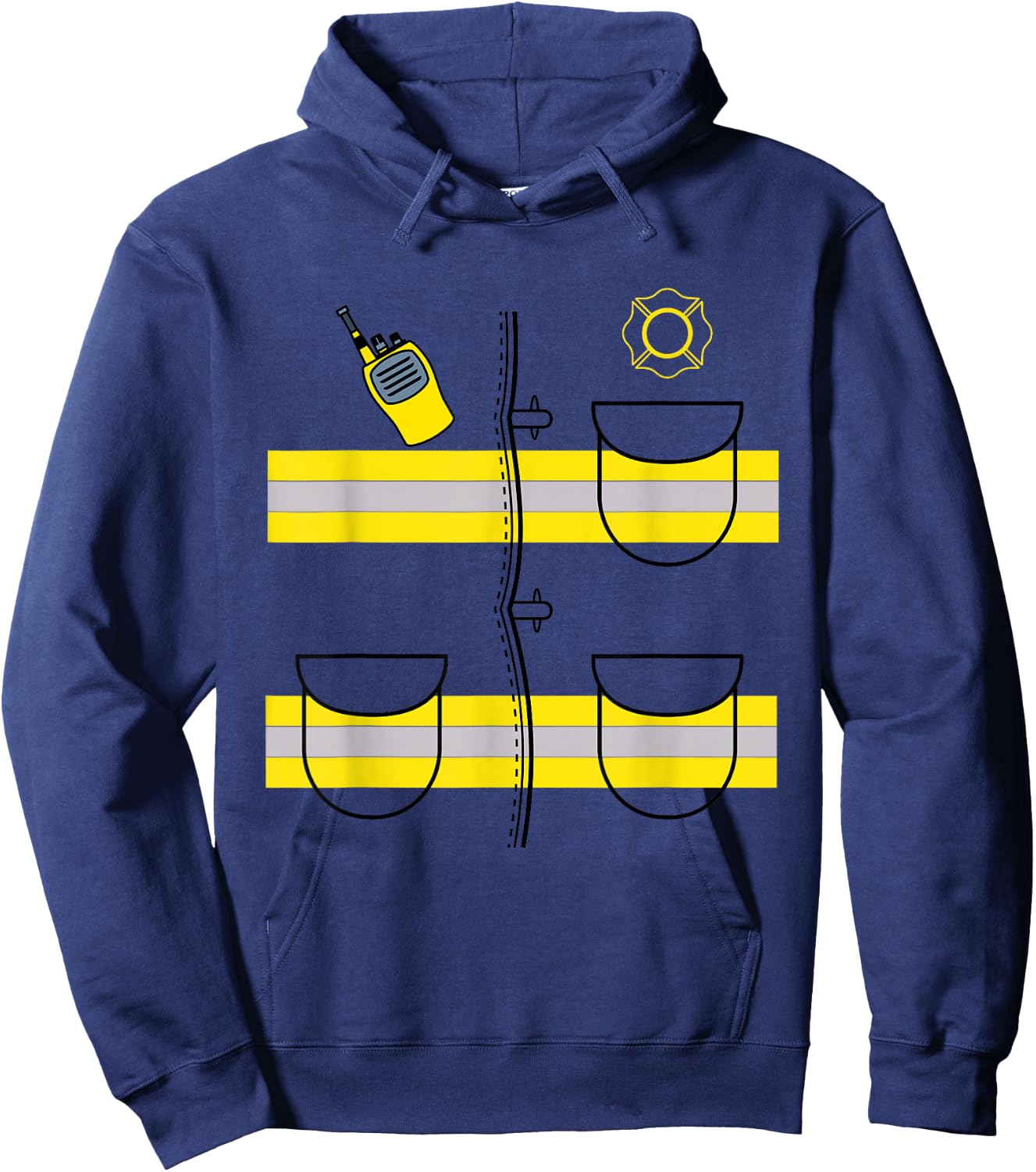 Firefighter Costume DIY Halloween Costume Easy Uniform Hoodie - Hoodie | Navy