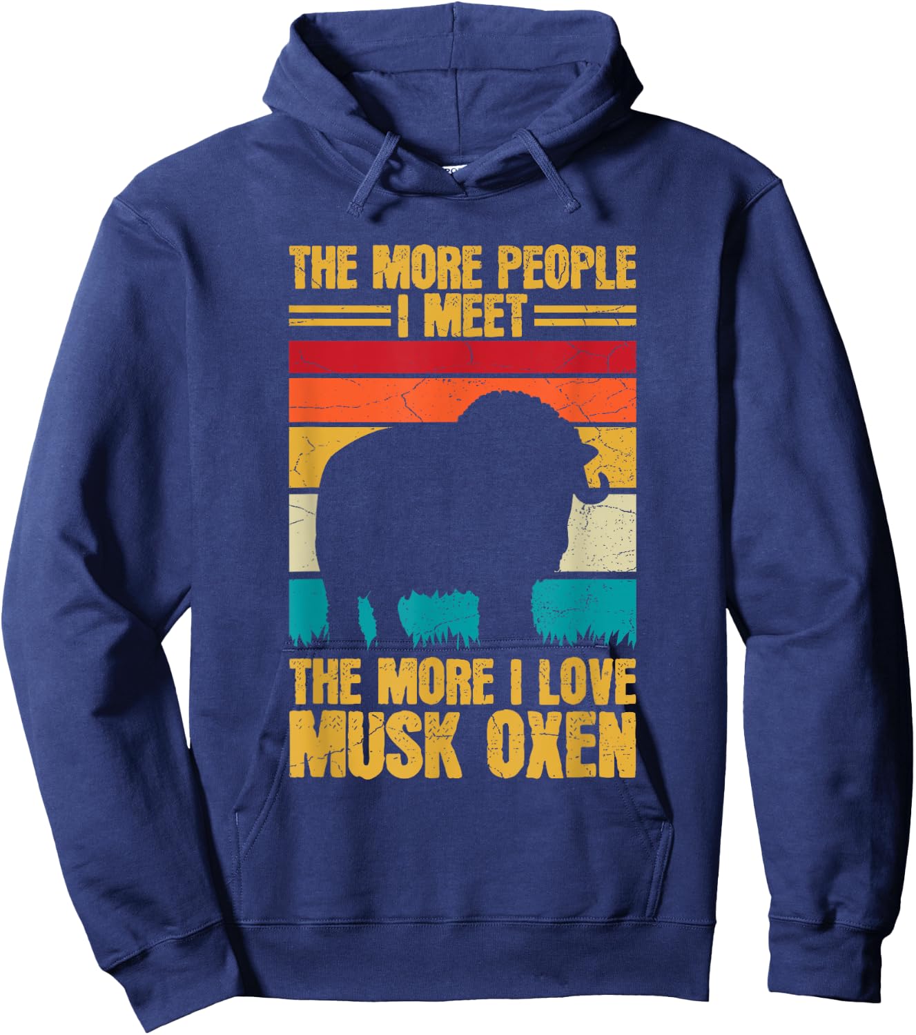 Muskox and Musk Oxen Design for a Musk ox lover Hoodie - Hoodie | Navy