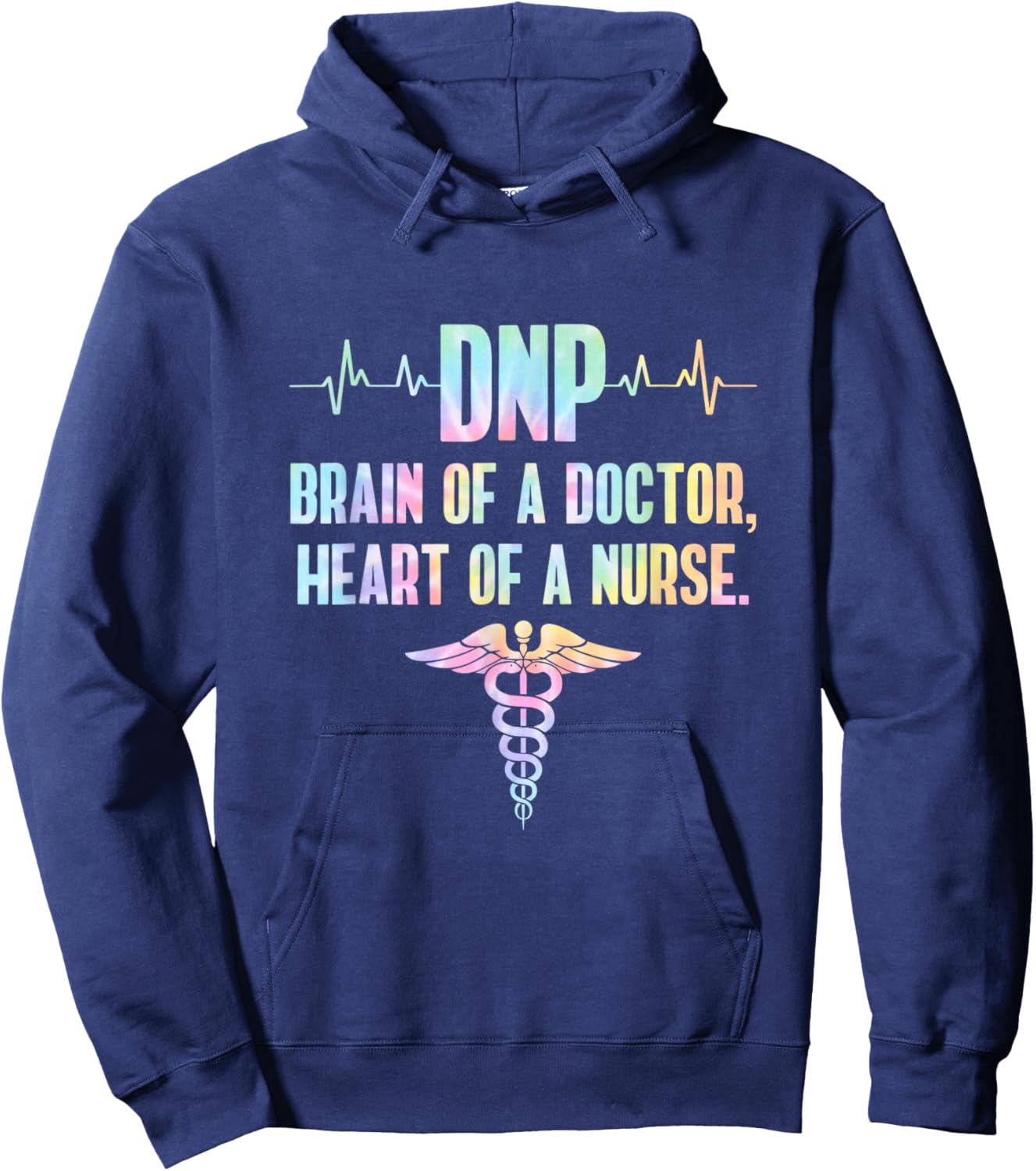 DNP Doctor of Nursing Practice Brain RN Nurse DA1 Tie Dye Hoodie - Hoodie | Navy