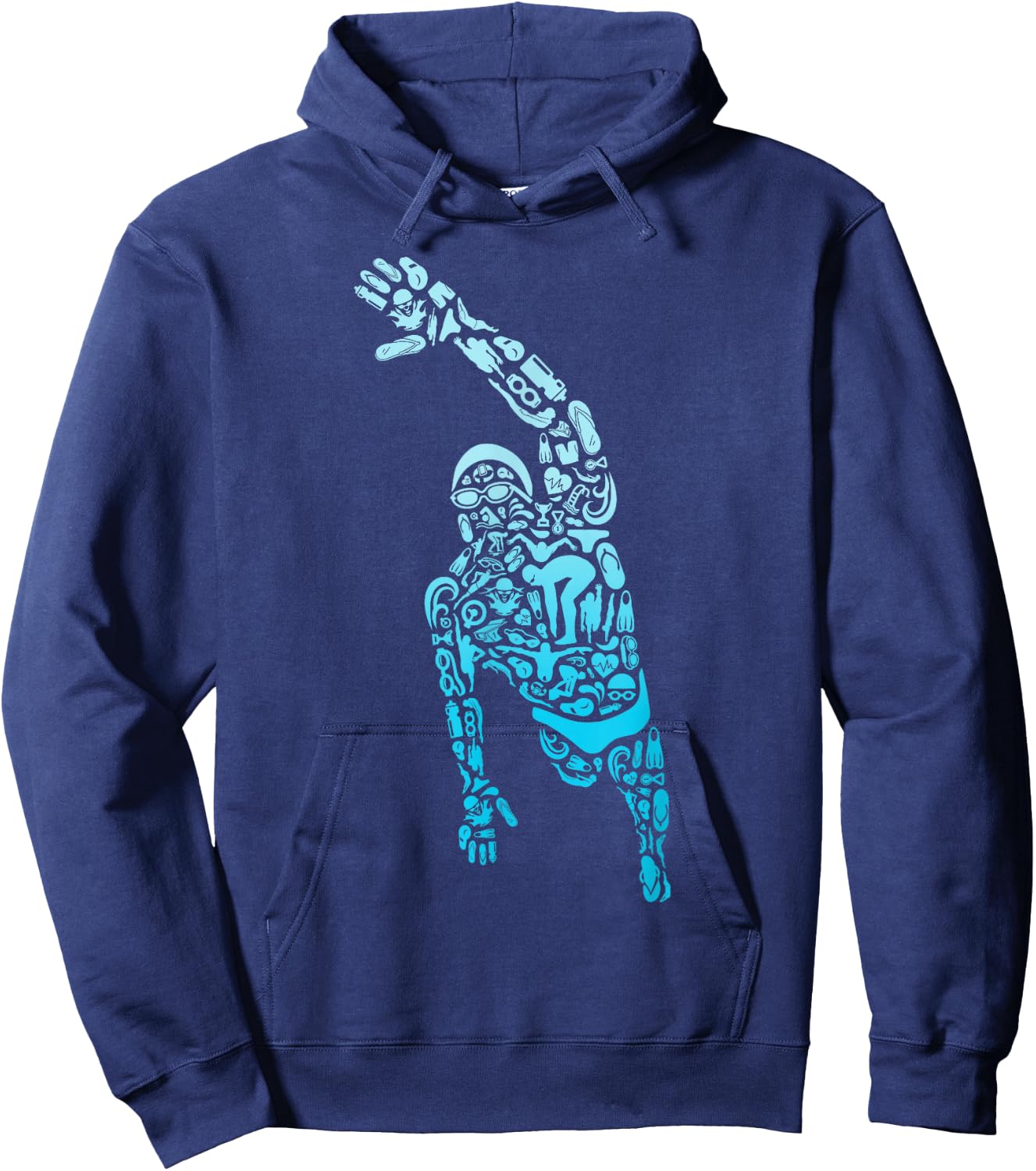 Swim Sport Athletes Swimmer Dad Boys Competitive Swimming Hoodie - Hoodie | Navy