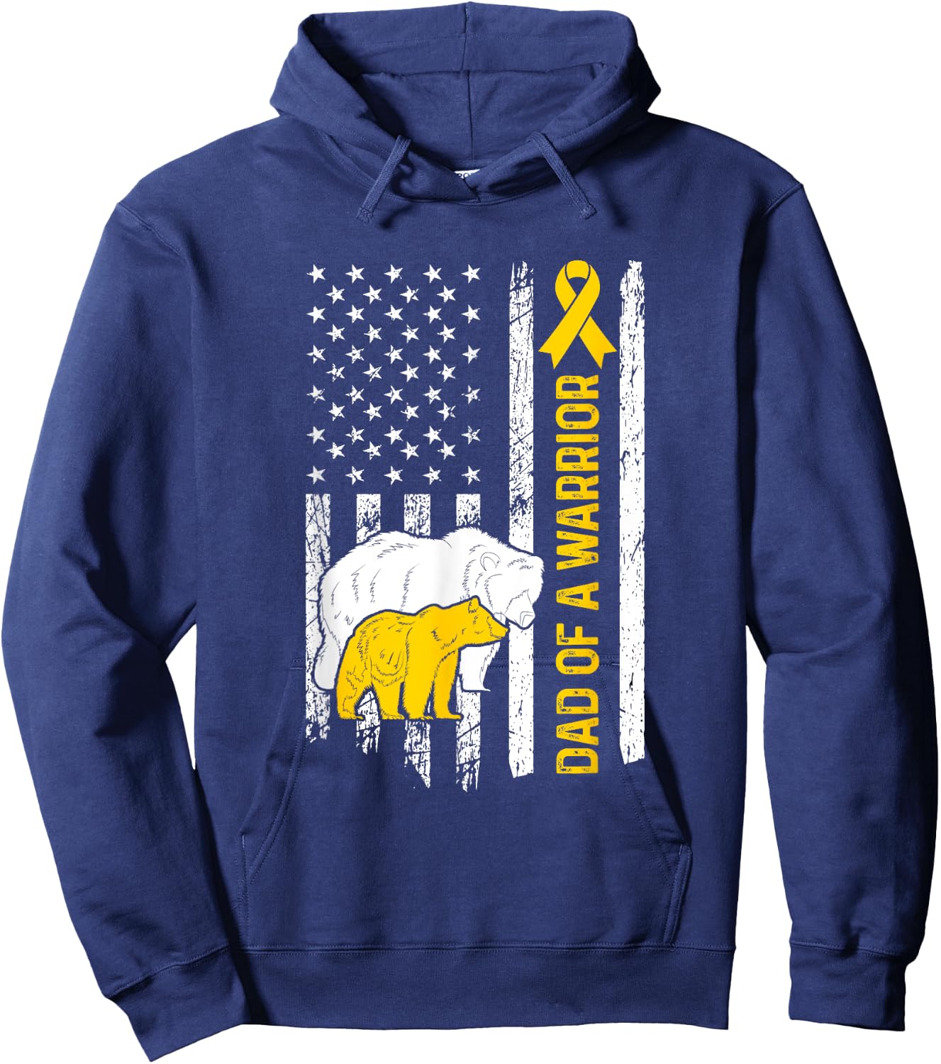 Dad Of A Childhood Cancer Warrior Dad Childhood Cancer Dad Hoodie - Hoodie | Navy