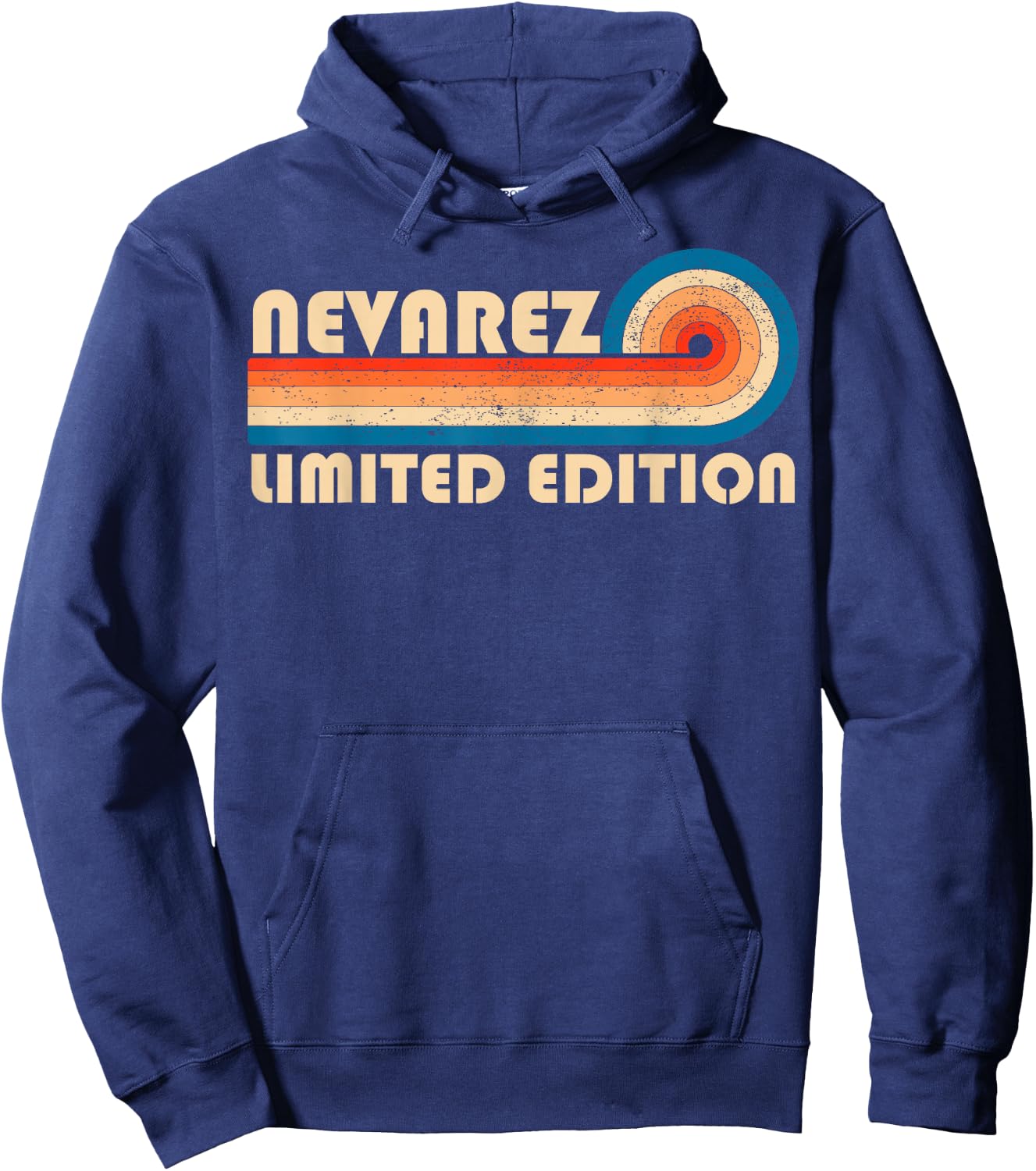 NEVAREZ Surname Retro Vintage 80s 90s Birthday Reunion Hoodie - Hoodie | Navy