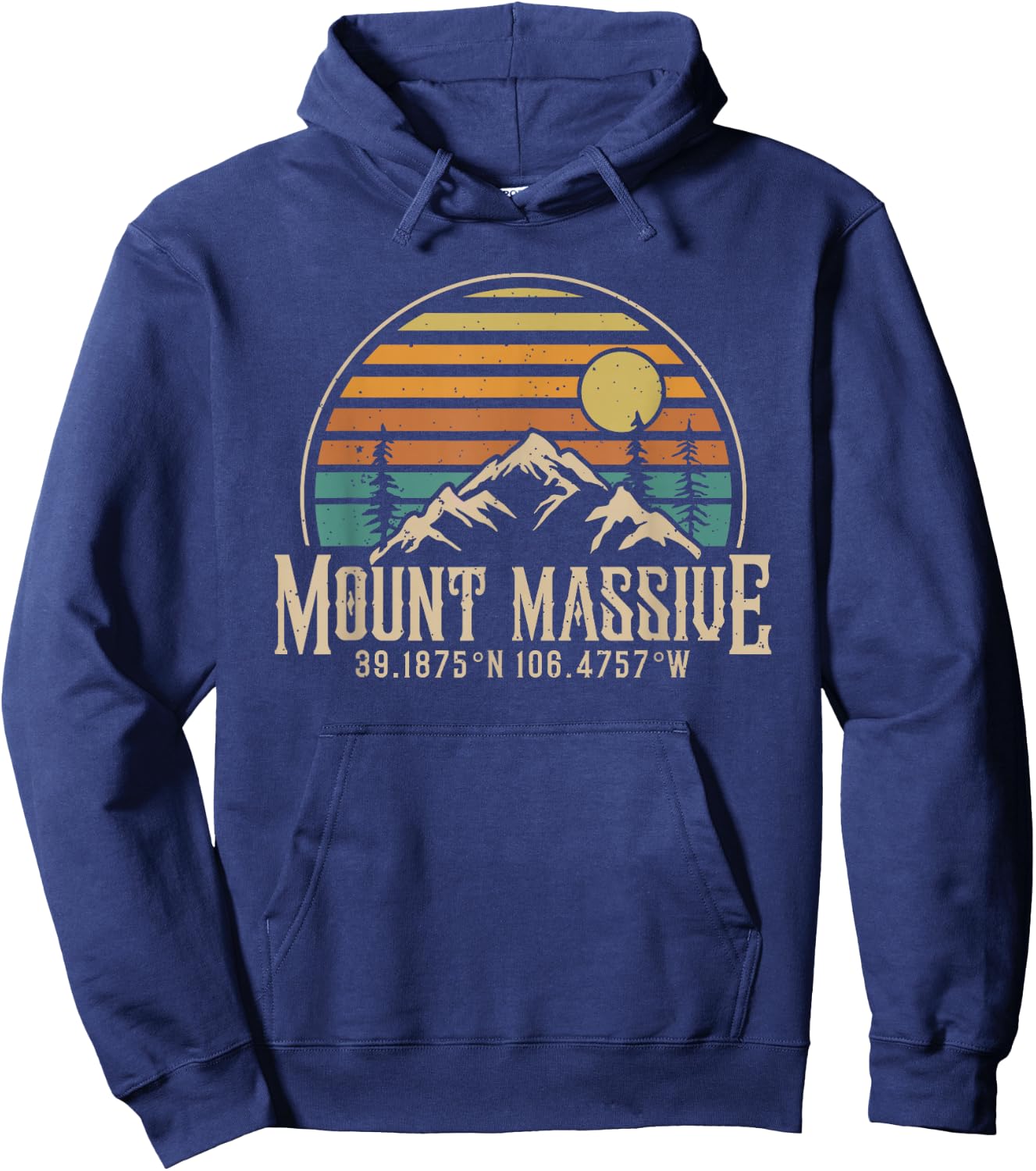 Climbing Mt. Massive Colorado Hiking Mountain Mount Massive Hoodie - Hoodie | Navy