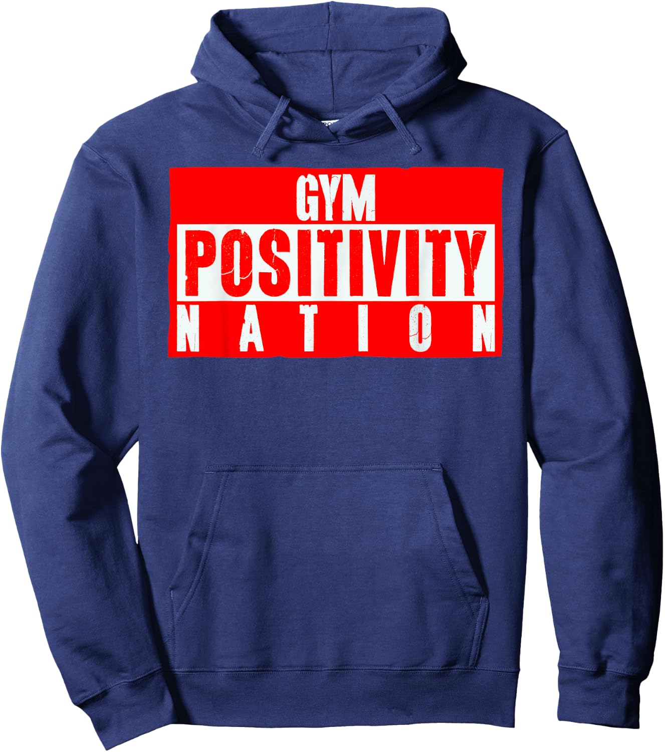 Gym Positivity Nation Black -Adults Modern Short Sleeve Hoodie - Hoodie | Navy