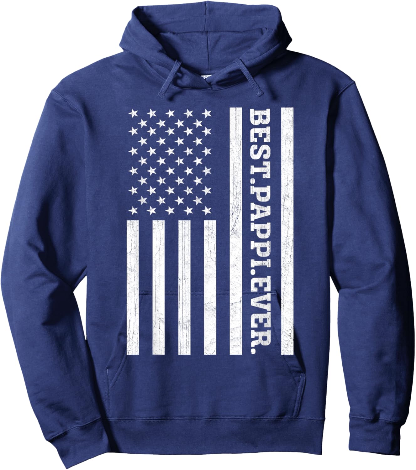 Best Pappi Ever US American Flag Pappi Vintage Women Men Hoodie - Hoodie | Navy
