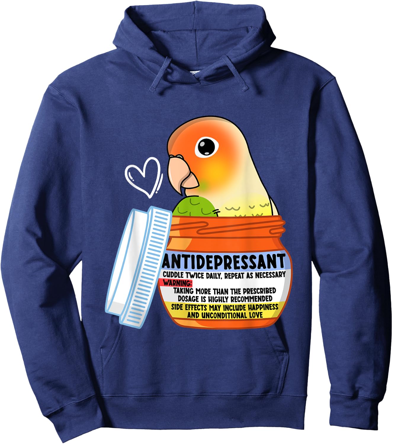 Cute Antidepressant Parrot I Green Cheek Pineapple Conure Hoodie - Hoodie | Navy