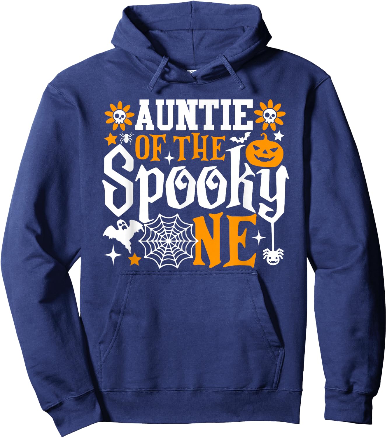 Auntie Of The Spooky One First Birthday Halloween Hoodie - Hoodie | Navy