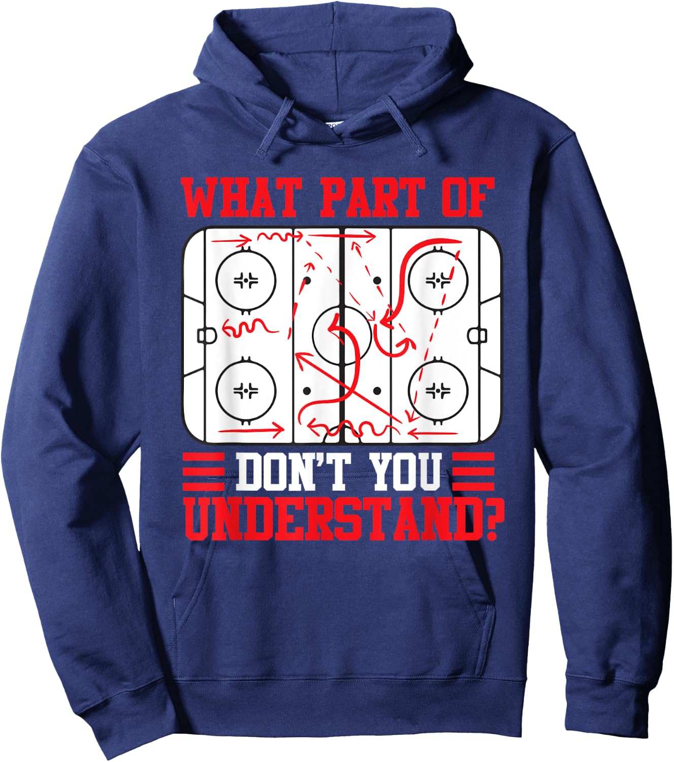 Funny What Part Of Hockey Don't You Understand Hockey Player Hoodie - Hoodie | Navy
