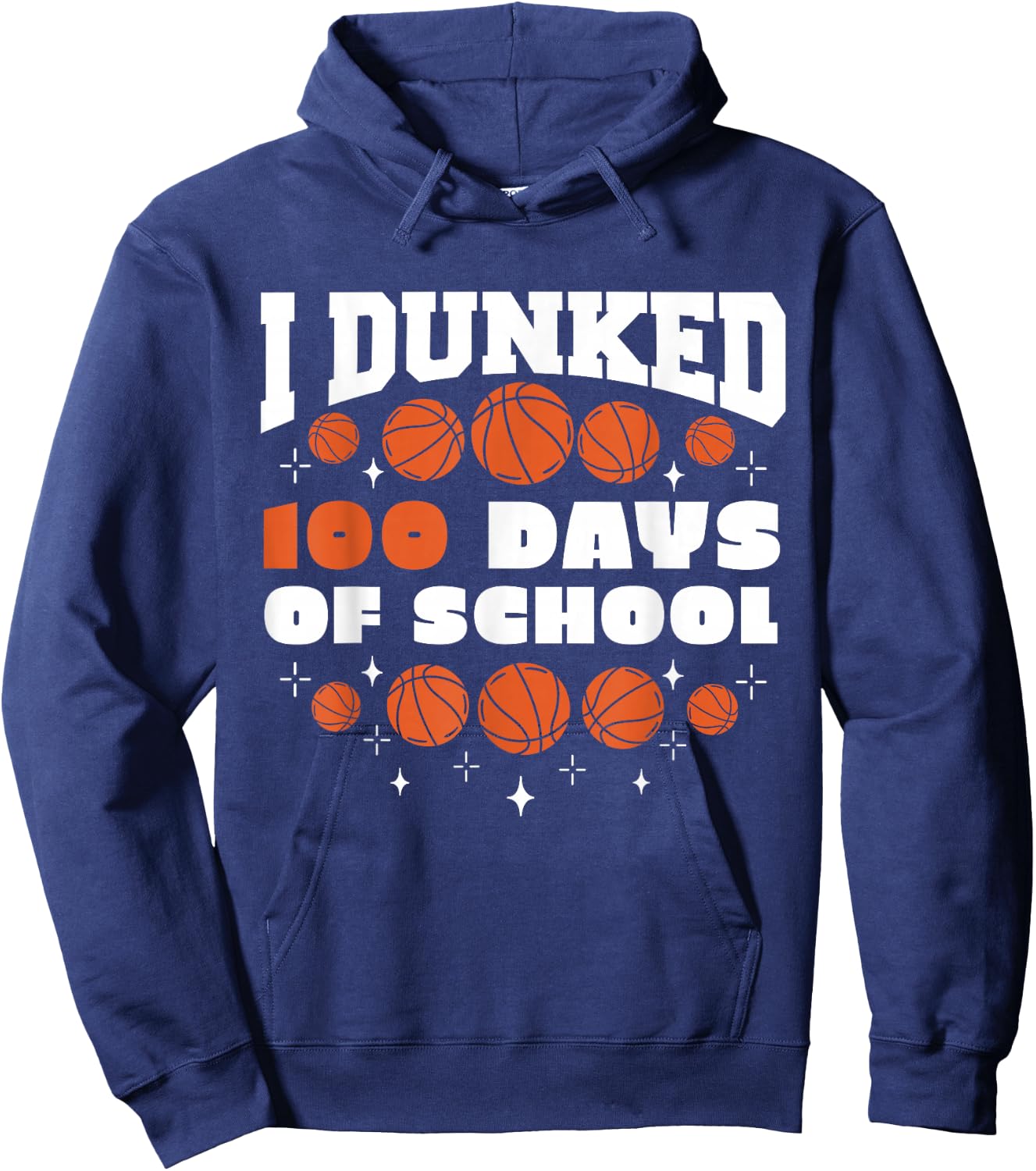 Basketball 100th Day Of School 100 Days Of School Toddler Hoodie - Hoodie | Navy