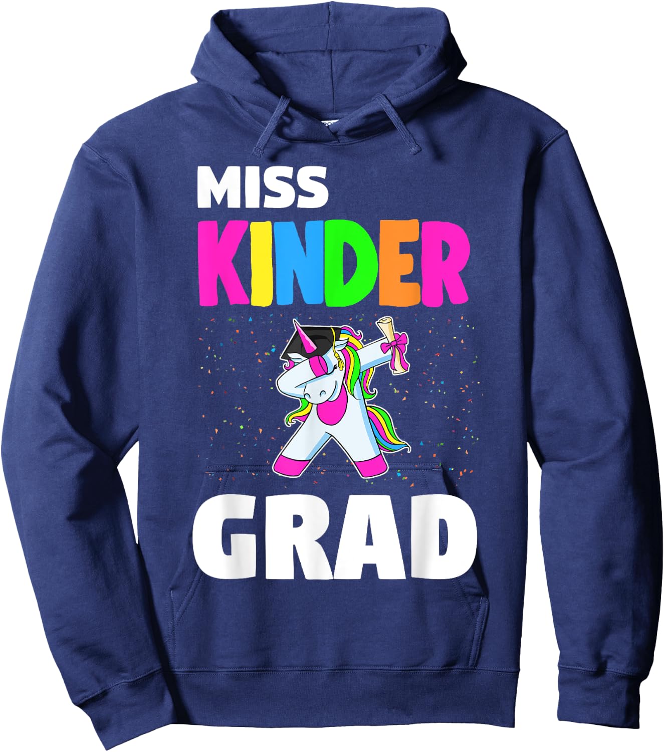 Miss Kinder Grad Kindergarten Graduation Unicorn Hoodie - Hoodie | Navy