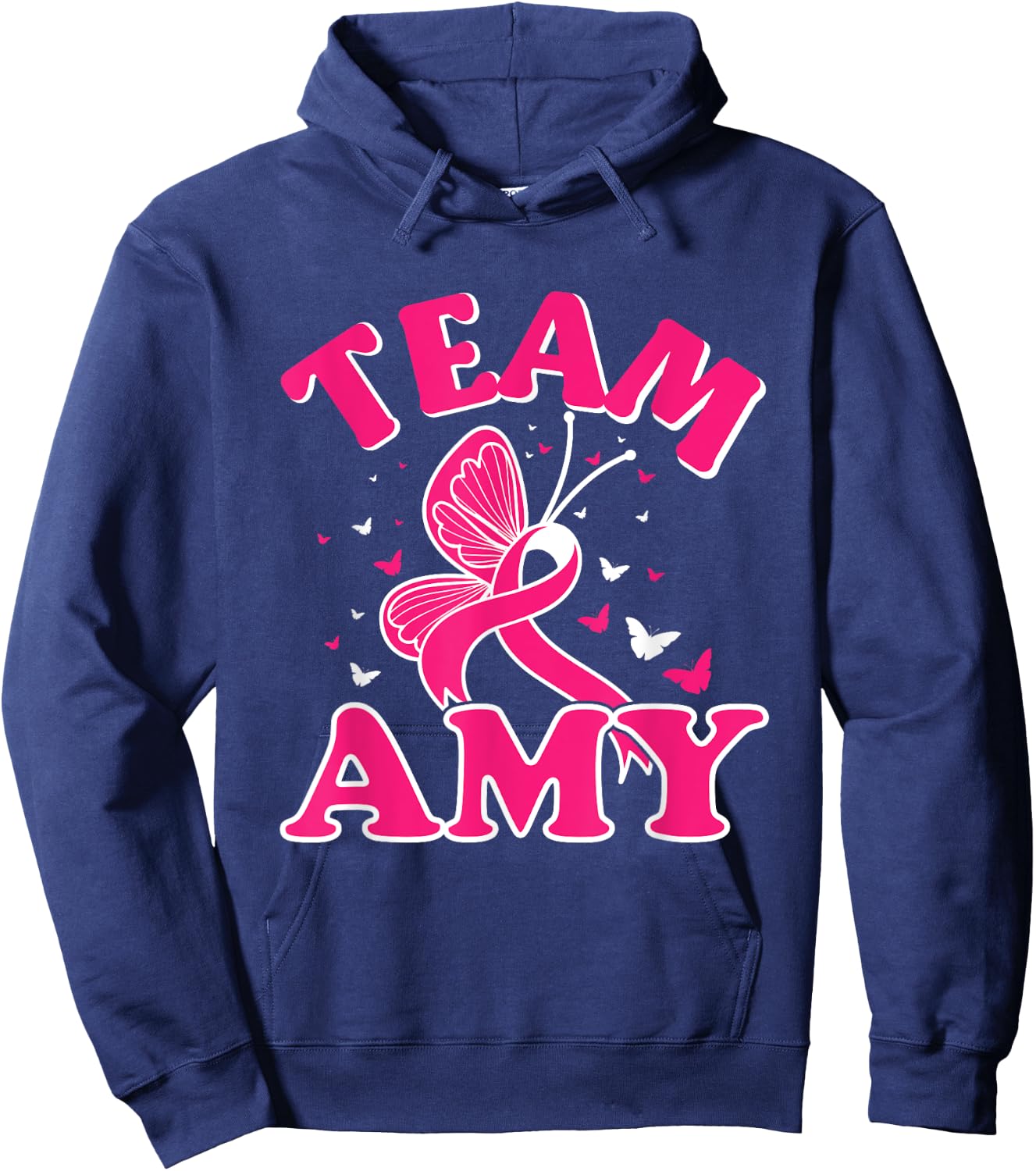 Team Amy - Breast Cancer Awareness Squad Hoodie - Hoodie | Navy