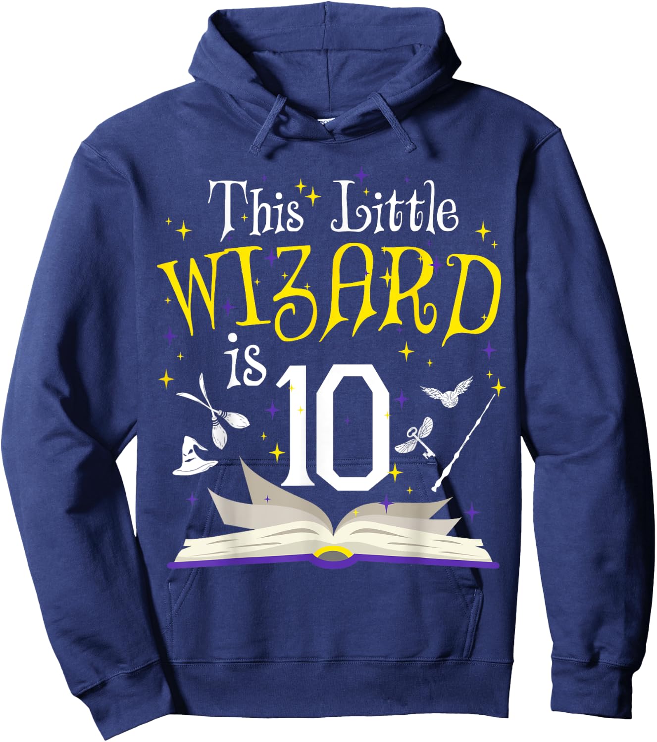 10th B-Day Magic Wizard 10 Year Old Birthday Matching Family Hoodie - Hoodie | Navy