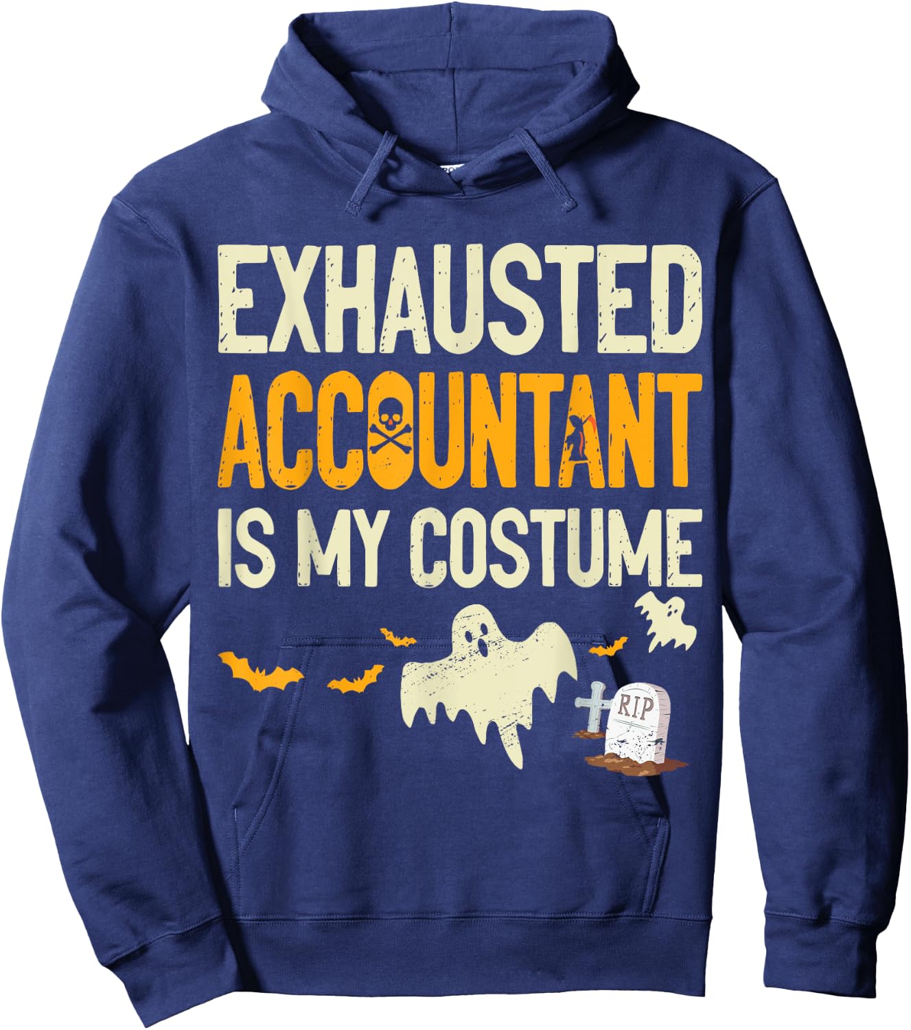 Exhausted Accountant CPA Halloween Funny Accountant Hoodie - Hoodie | Navy