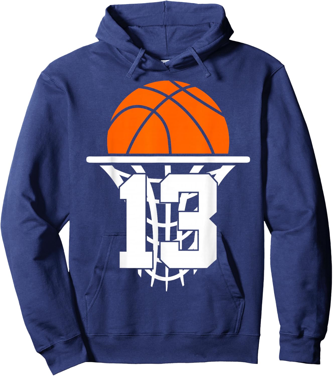 13 Years Basketball 13th Birthday Hoodie - Hoodie | Navy