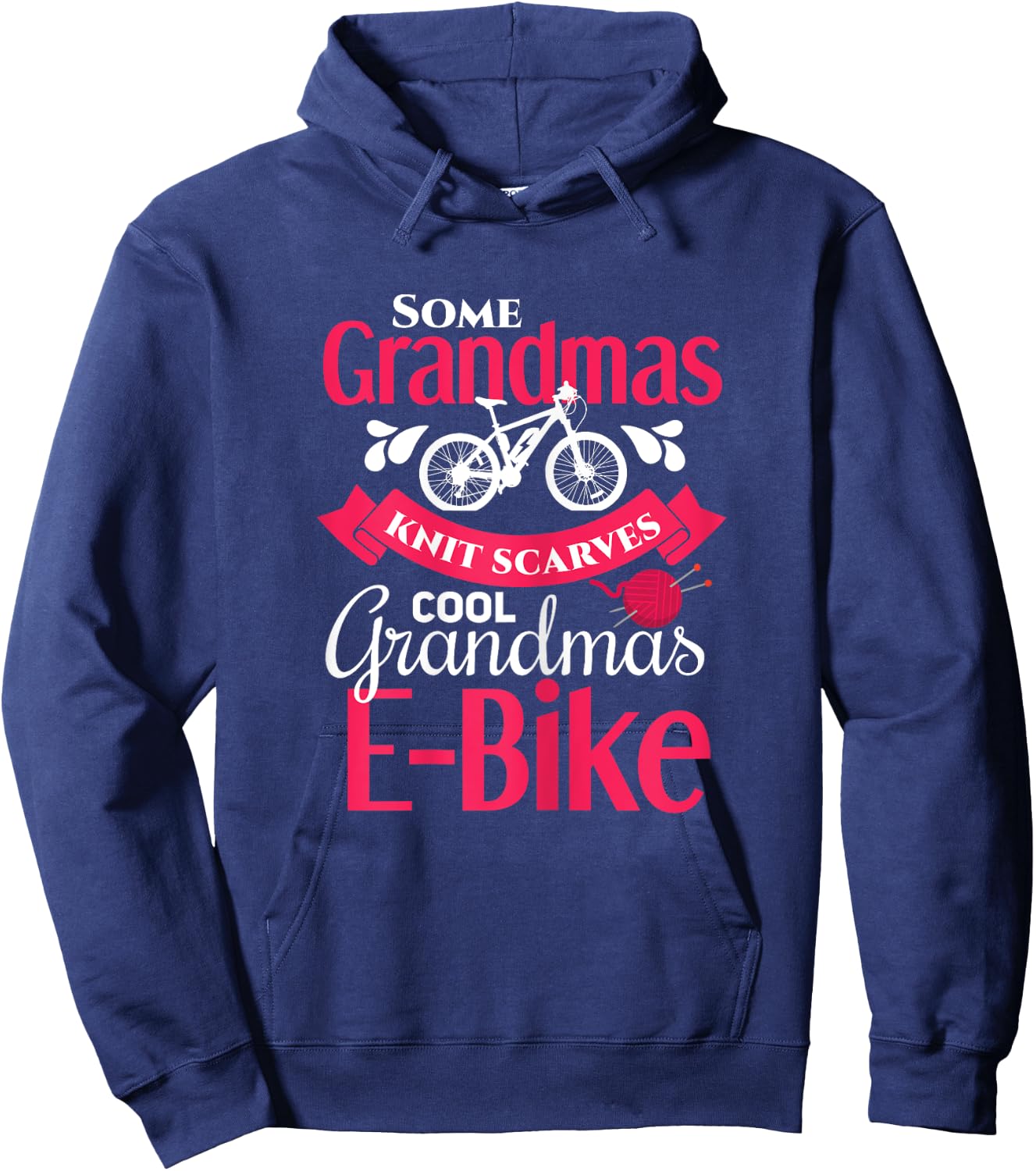E-Biker Shirt for Grandma E-Bike Grandmother E-Biking Hoodie - Hoodie | Navy
