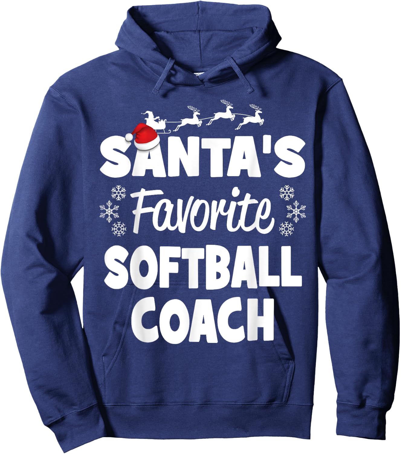 Santa's Favorite Softball Coach Funny Christmas Matching Hoodie - Hoodie | Navy