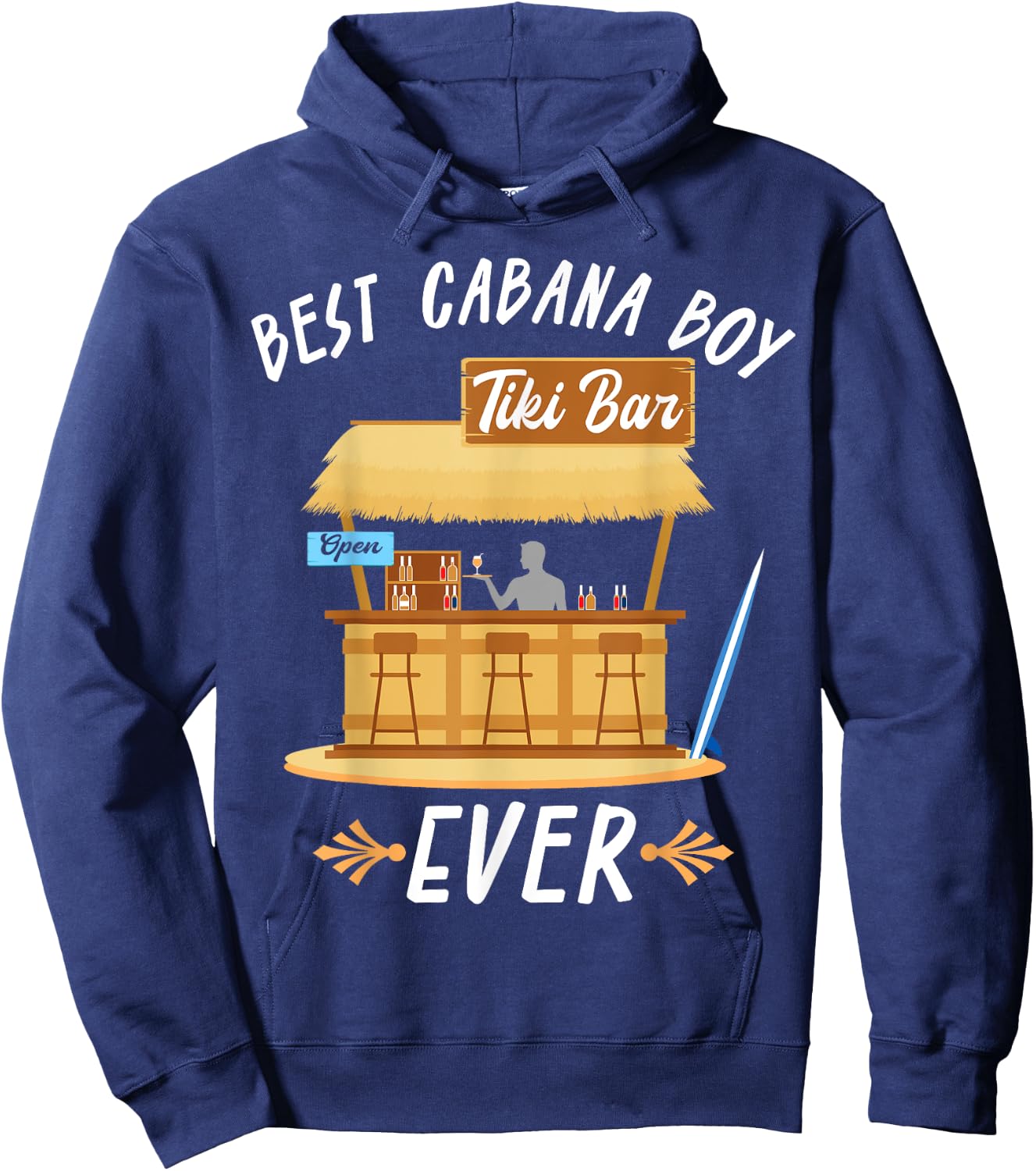 Cabana Boy Tiki Bar Beach Limbo Surfing Bartender Server Hoodie - Hoodie | Navy