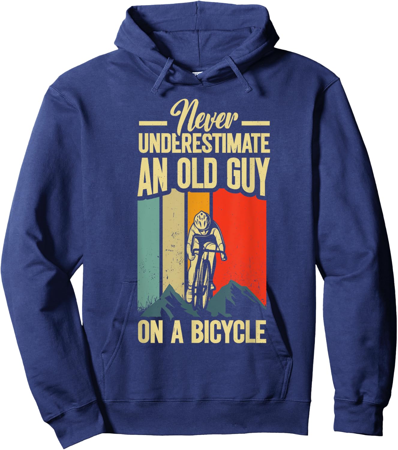 Cool Cycling Art Grandpa Bicycle Riding Cycle Racing Hoodie - Hoodie | Navy
