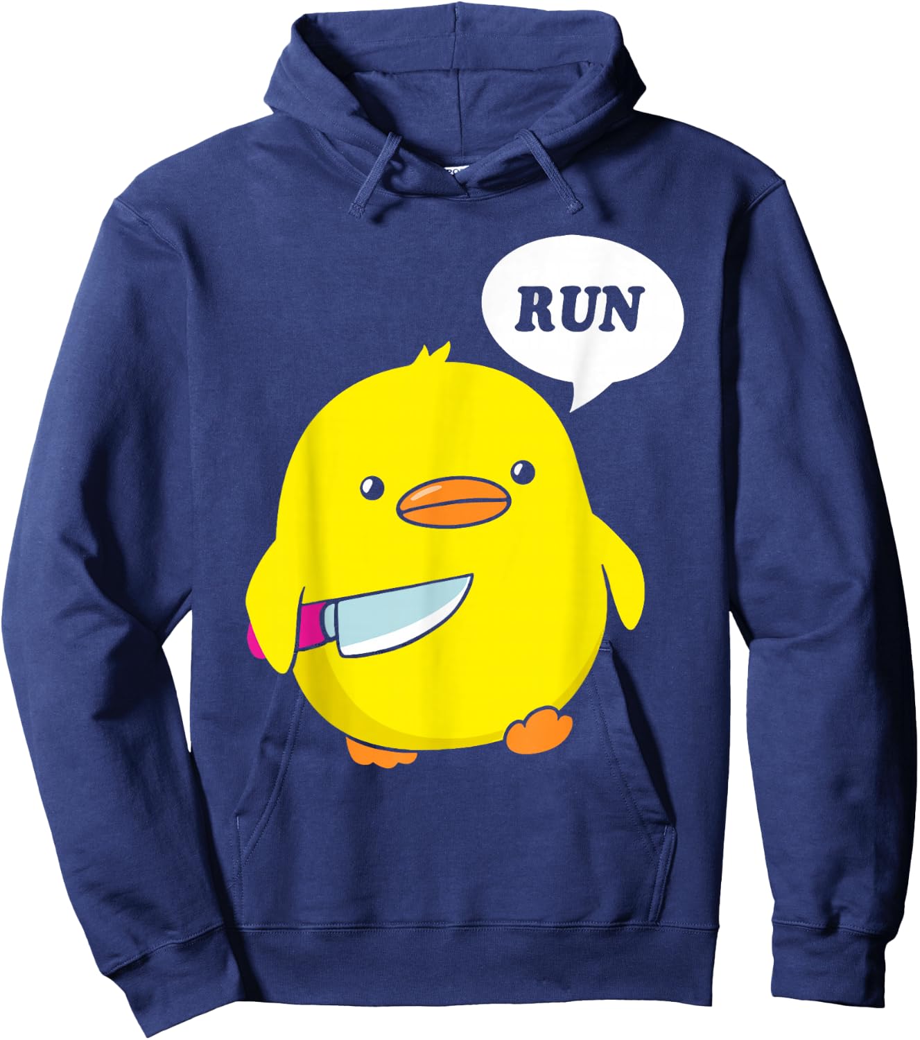 Slasher Duck Funny Duck With Knife Hoodie - Hoodie | Navy