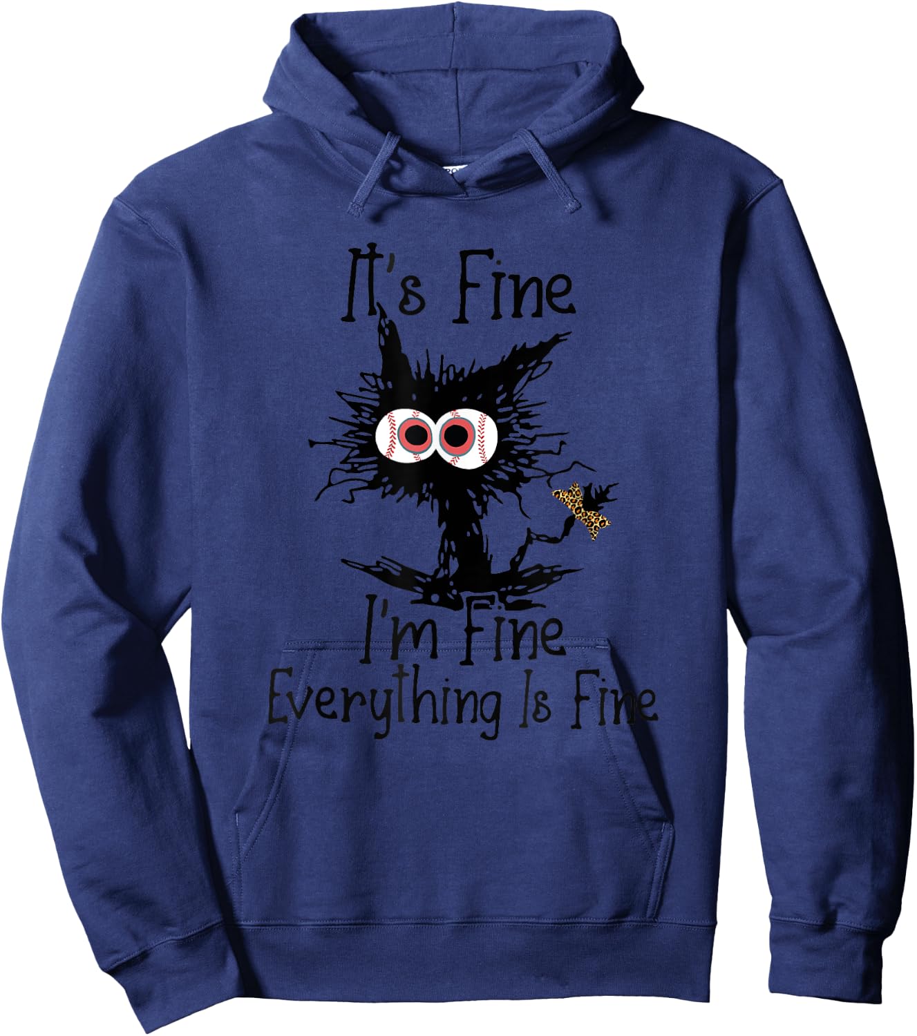 Bleached Baseball Mom Messy cat Softball Mom Mother's Day Women Kids Hoodie - Hoodie | Navy