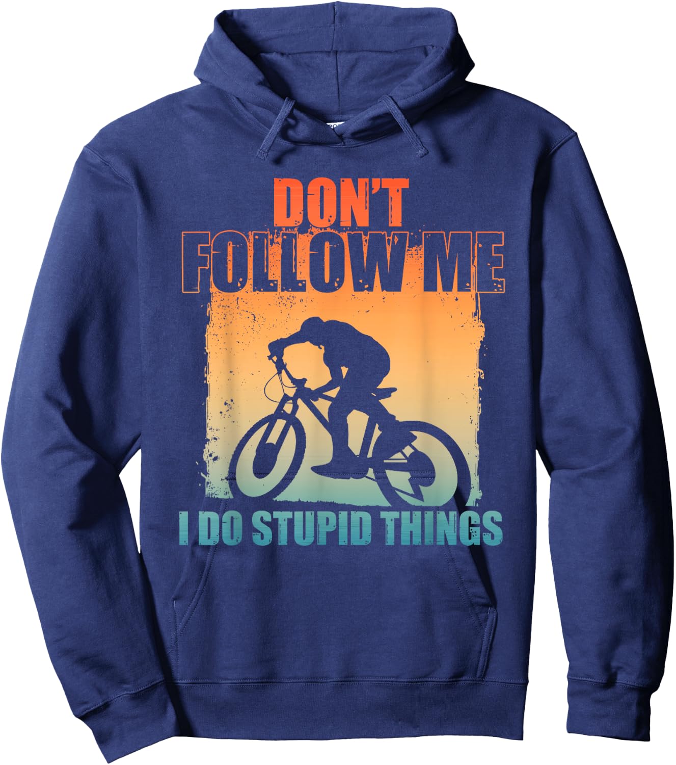 Funny Mountain Biking Art Women Cycling Downhill MTB Hoodie - Hoodie | Navy