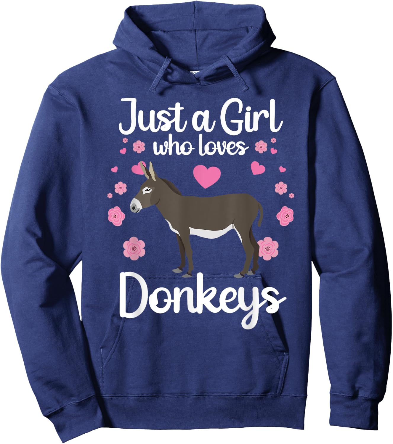 Cool Donkey Girlls Mule Horse Animal Lover Farming Hoodie - Hoodie | Navy