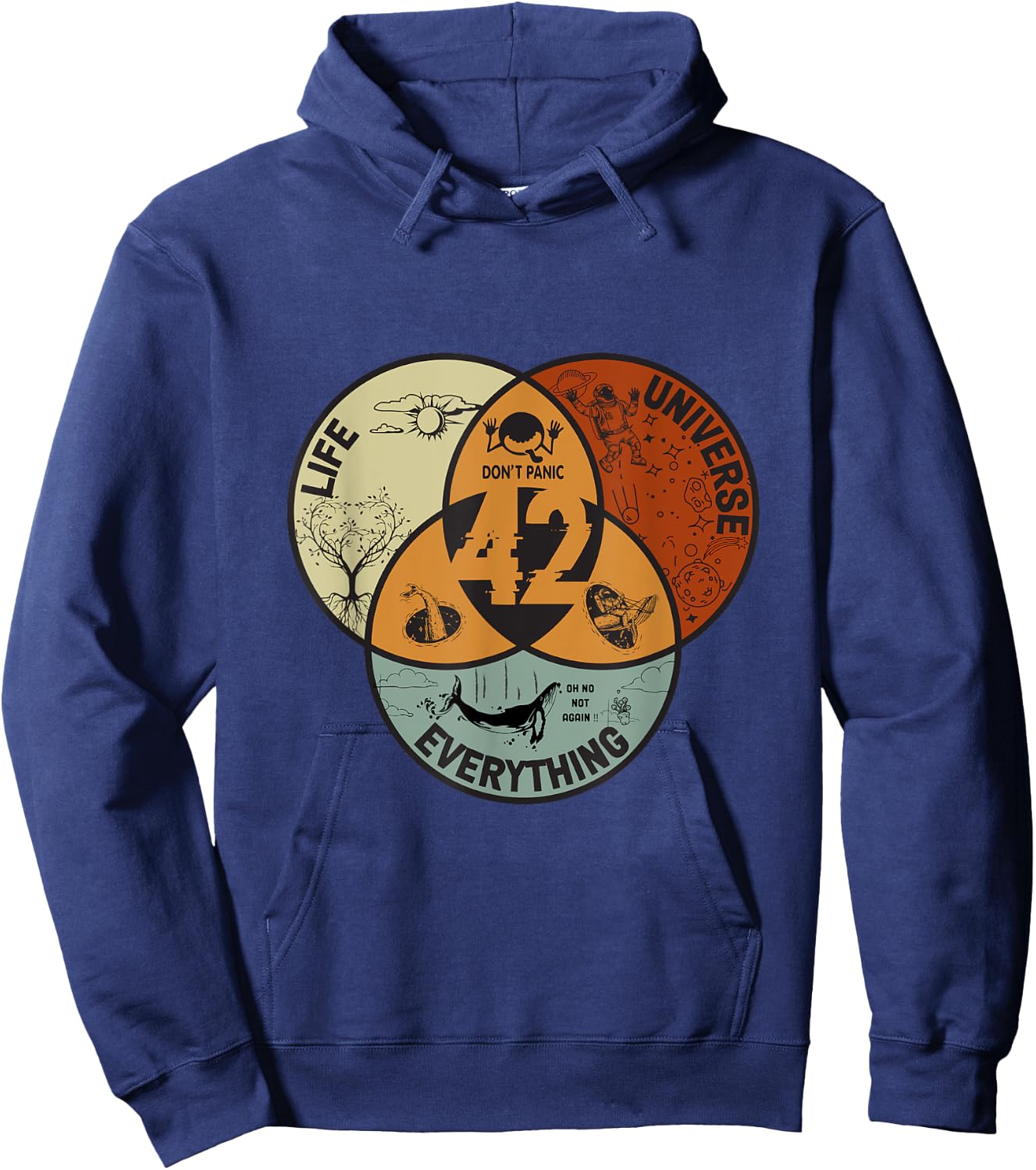 Venn Diagram Life The Universe And Everything - 42 Life Hoodie - Hoodie | Navy