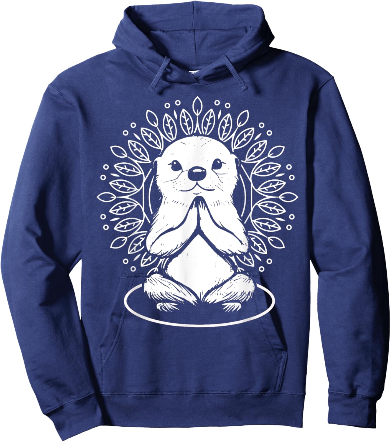 Otter Spiritual Yoga Pose Meditation Lover Namaste Hoodie - Hoodie | Navy