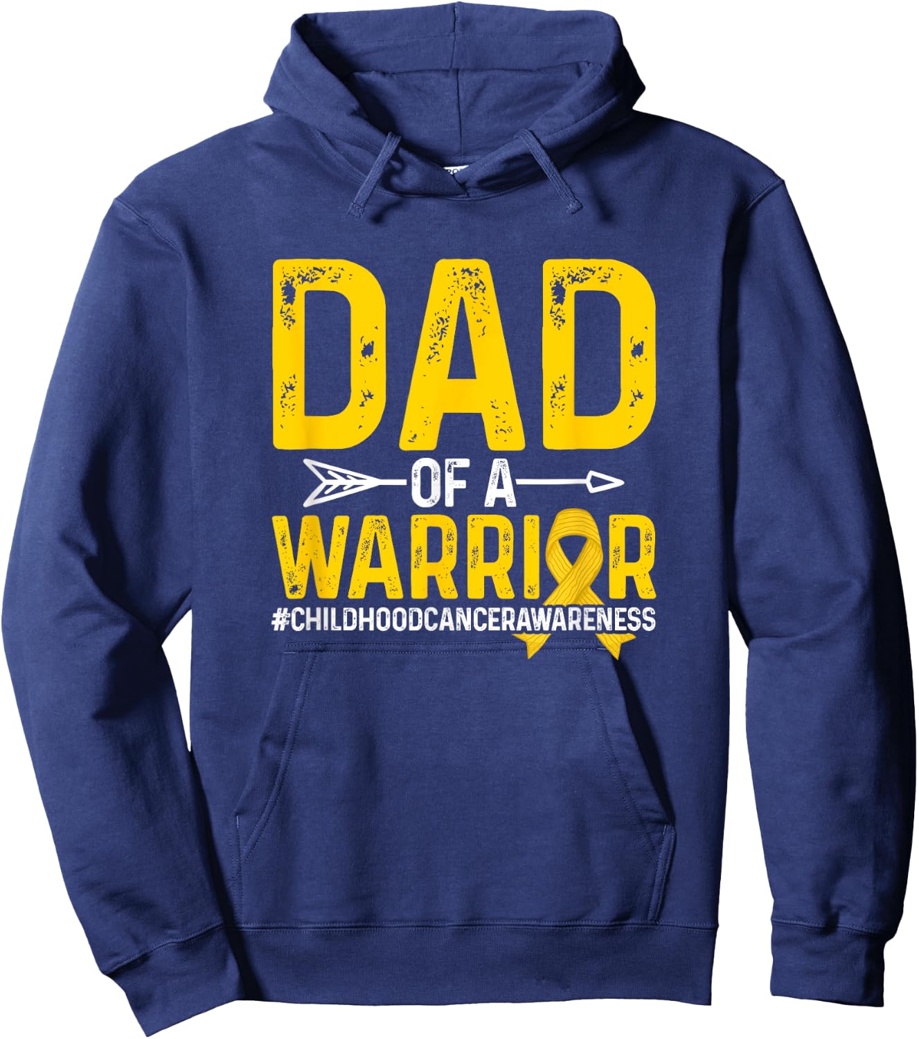 Dad Of A Childhood Cancer Warrior Childhood Cancer Awareness Hoodie - Hoodie | Navy