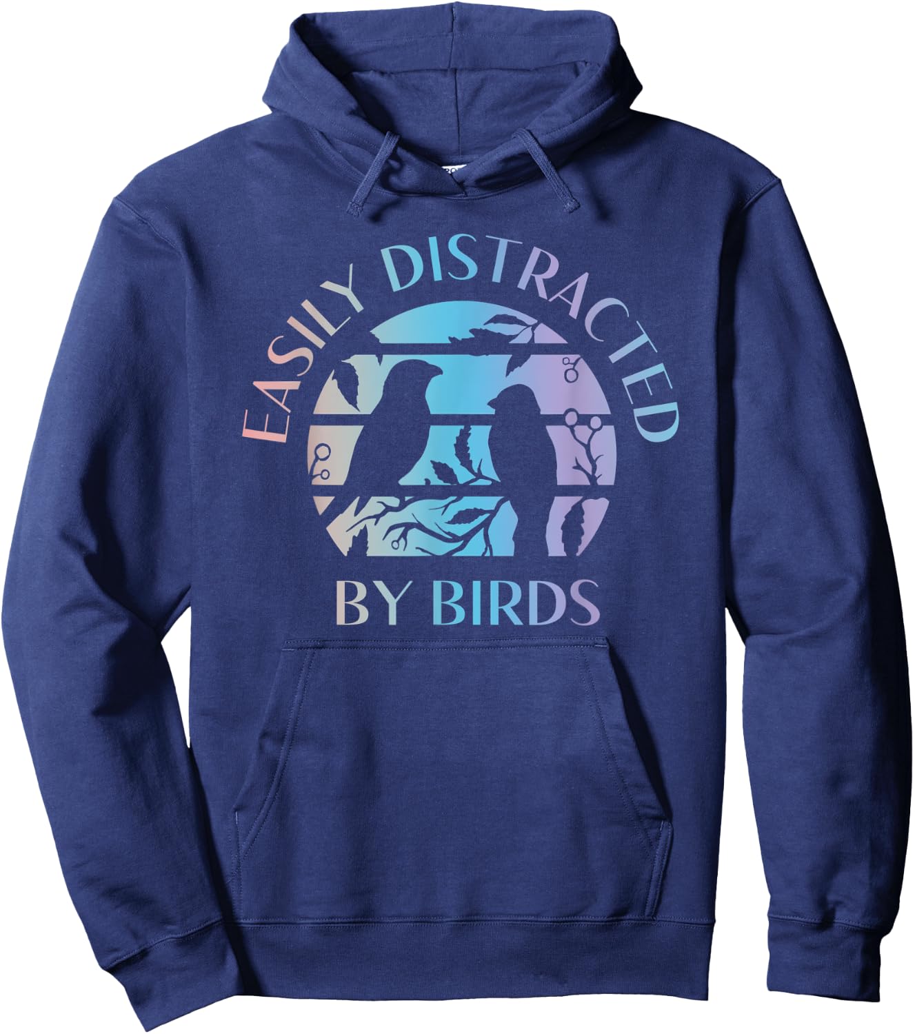 Easily Distracted By Birds - Bird Lover Quote Watching Watch Hoodie - Hoodie | Navy
