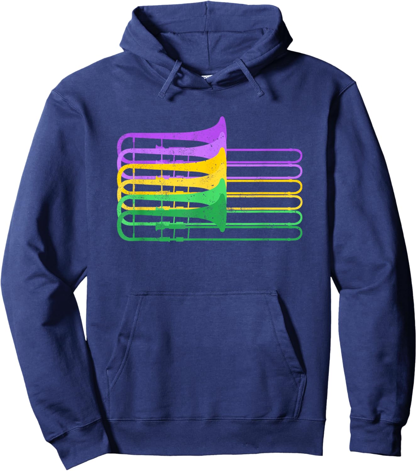 Mardi Gras Brass Trombone Marching Orchestra, Trombonist Hoodie - Hoodie | Navy