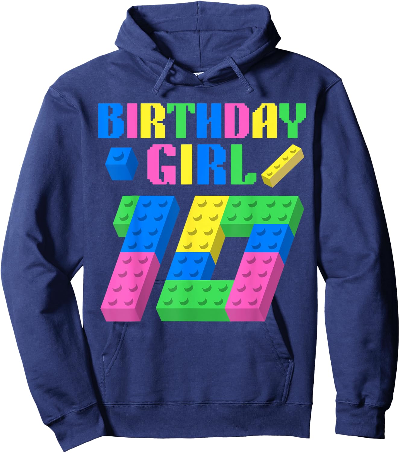10th Birthday Girl Block Building 10 Year Old Master Builder Hoodie - Hoodie | Navy