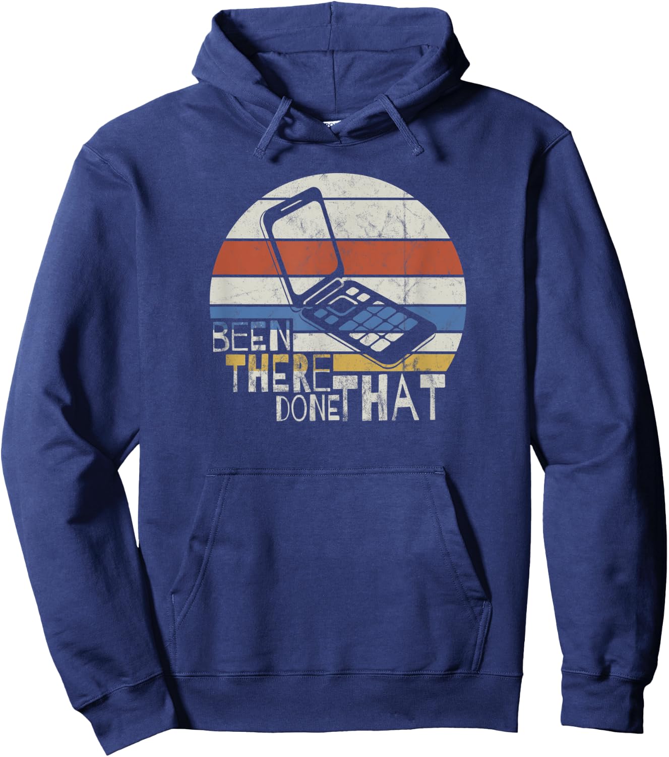 Retro 90s Oldschool Vintage Foldable Flip-Phone Aesthetics Hoodie - Hoodie | Navy