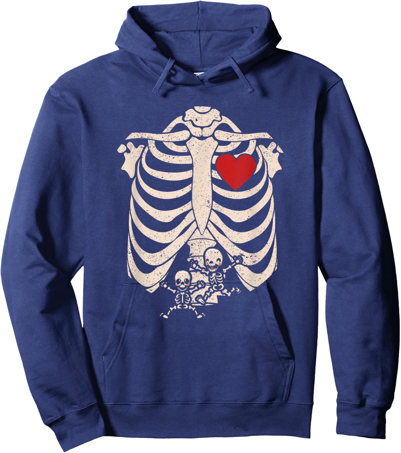 Skeleton Pregnancy Announcement Twins XRay New Mom Halloween Hoodie - Hoodie | Navy