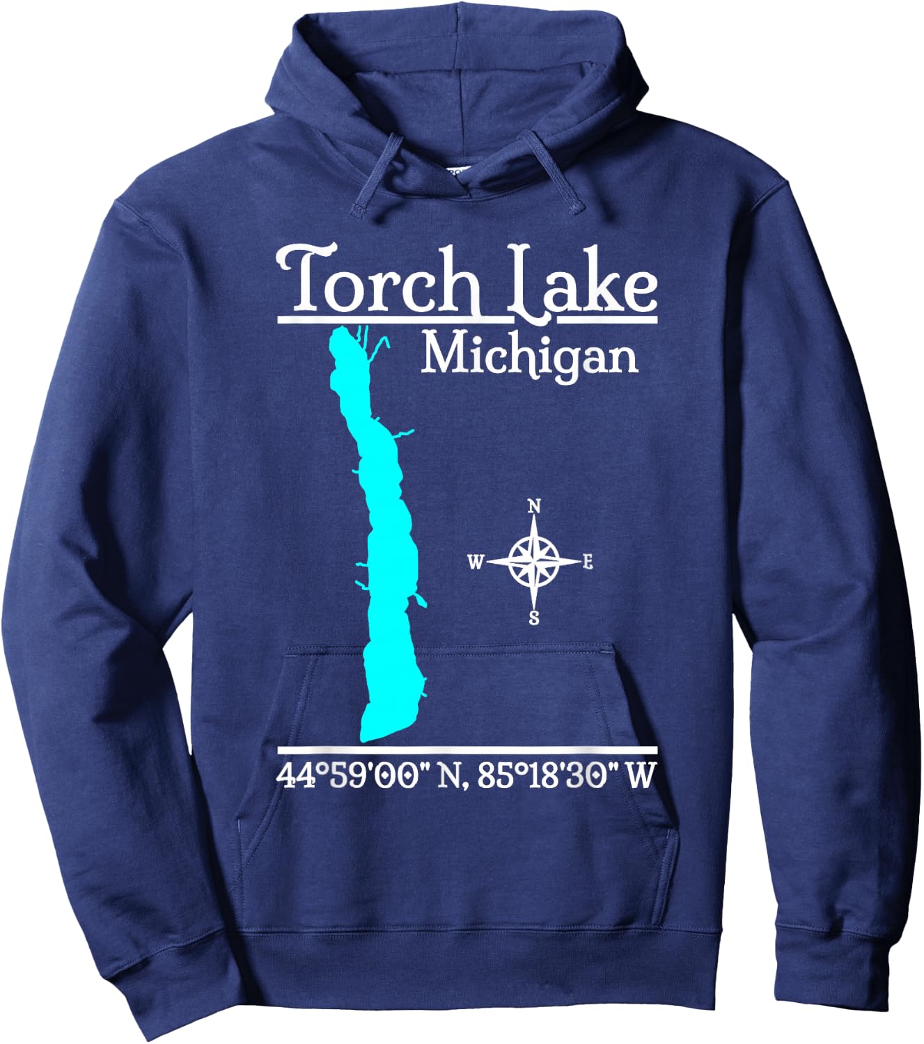 Torch Lake, Michigan Hoodie - Hoodie | Navy
