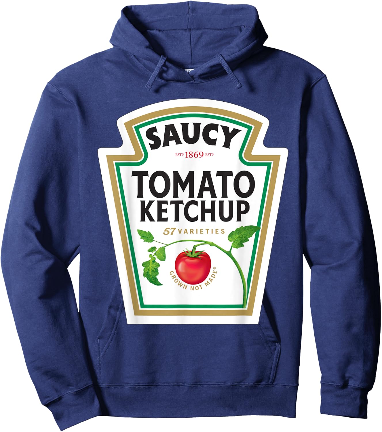 Halloween Matching Costume Saucy Tomato Ketchup Bottle Label Hoodie - Hoodie | Navy