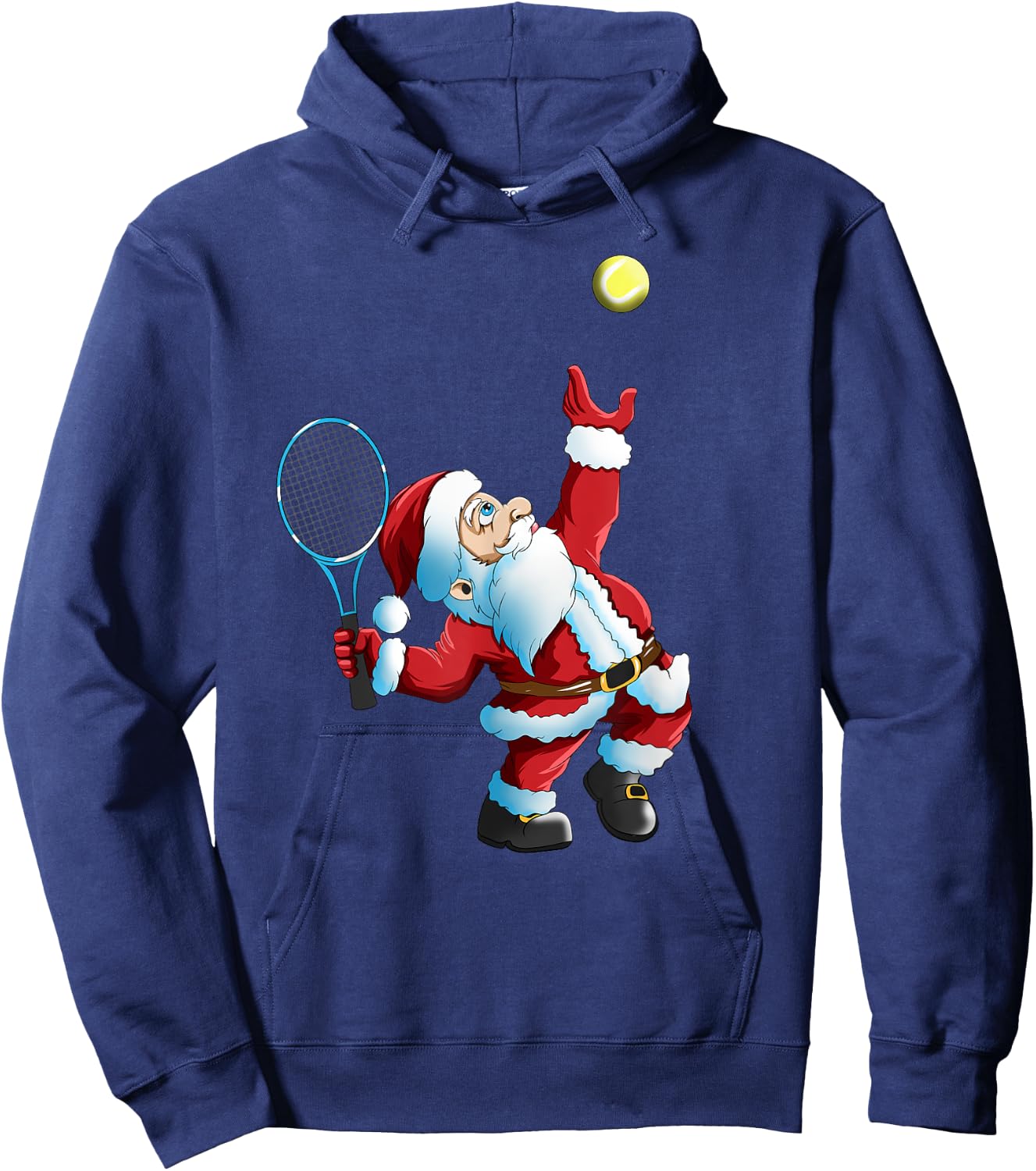 Christmas Santa Claus Tennis Game Tennis Racket Hoodie - Hoodie | Navy