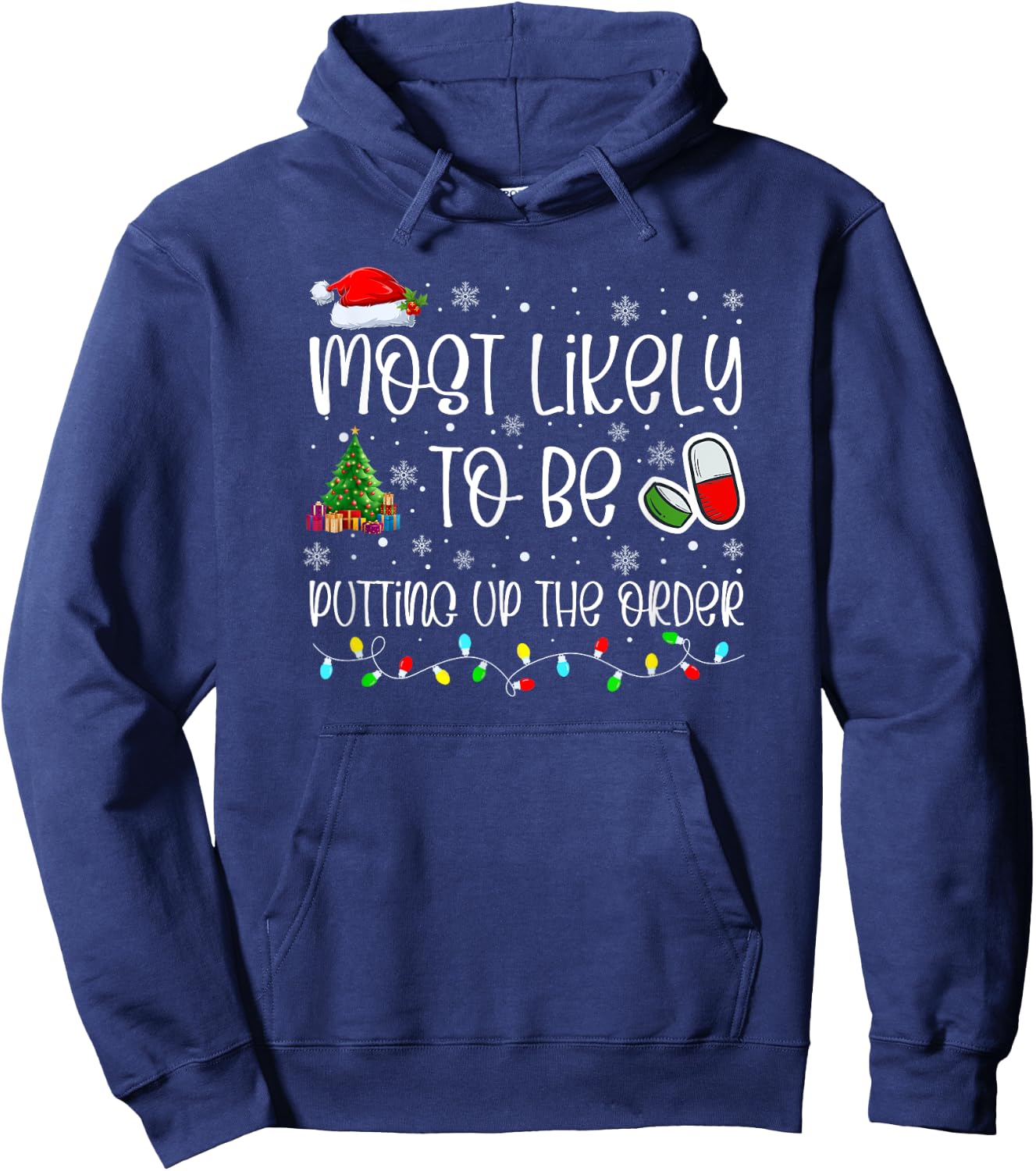 Most Likely To Pharmacy Christmas, Pharmacy Technician, 2023 Hoodie - Hoodie | Navy