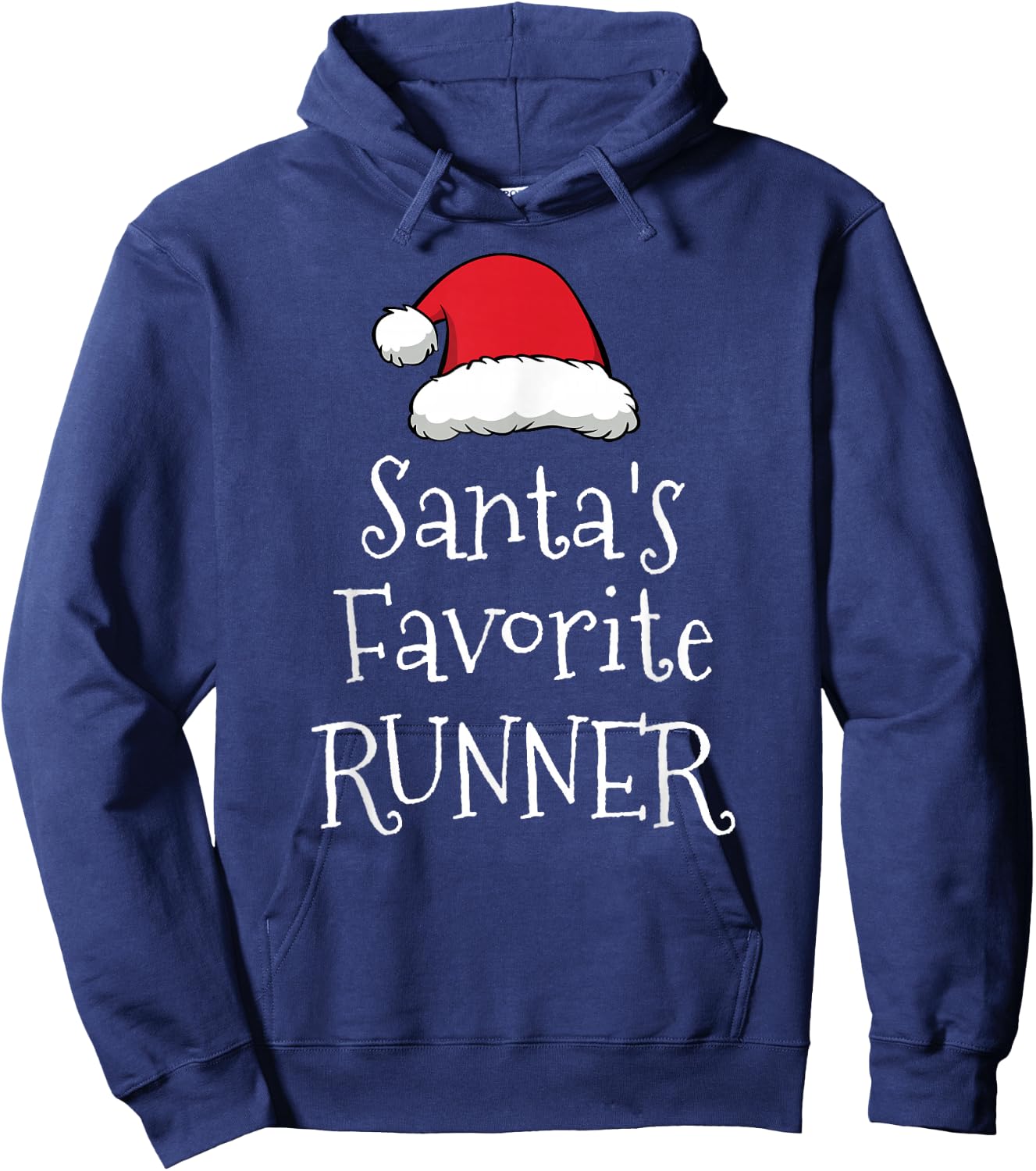 Santas Favorite Runner - Christmas Funny Running Gift Hoodie - Hoodie | Navy