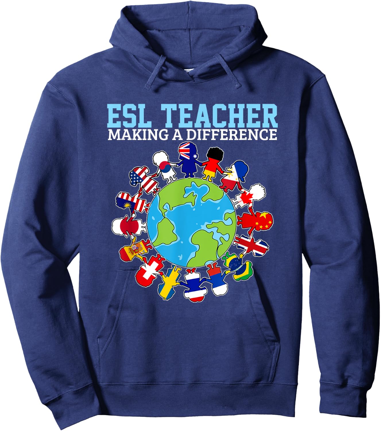 ESL Teachers Making A Difference For Virtual Teacher Tutor Women Hoodie - Hoodie | Navy