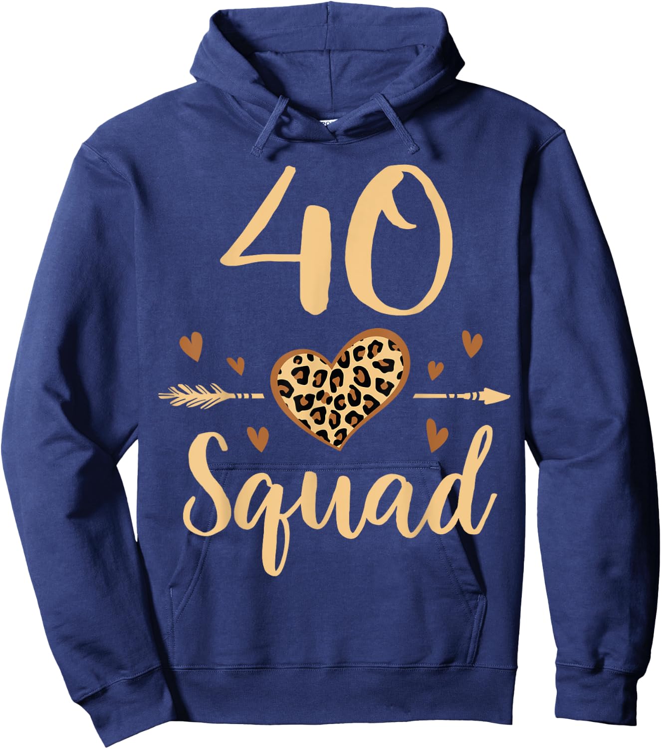 40 Year Old Birthday Squad Leopard 40th & Fabulous Party Hoodie - Hoodie | Navy