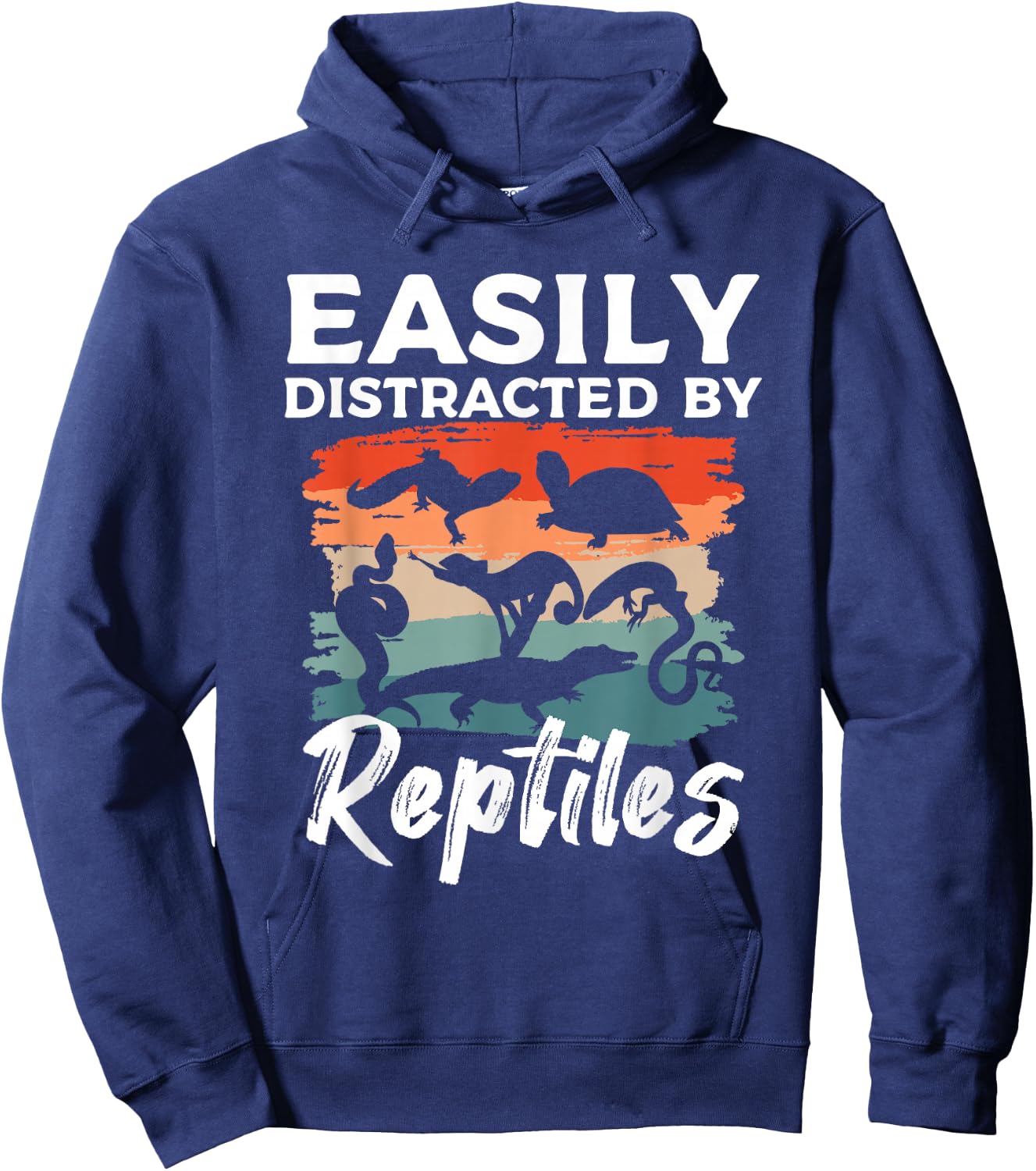 Easily Distracted by Reptiles Herpetology Herpetologist Hoodie - Hoodie | Navy