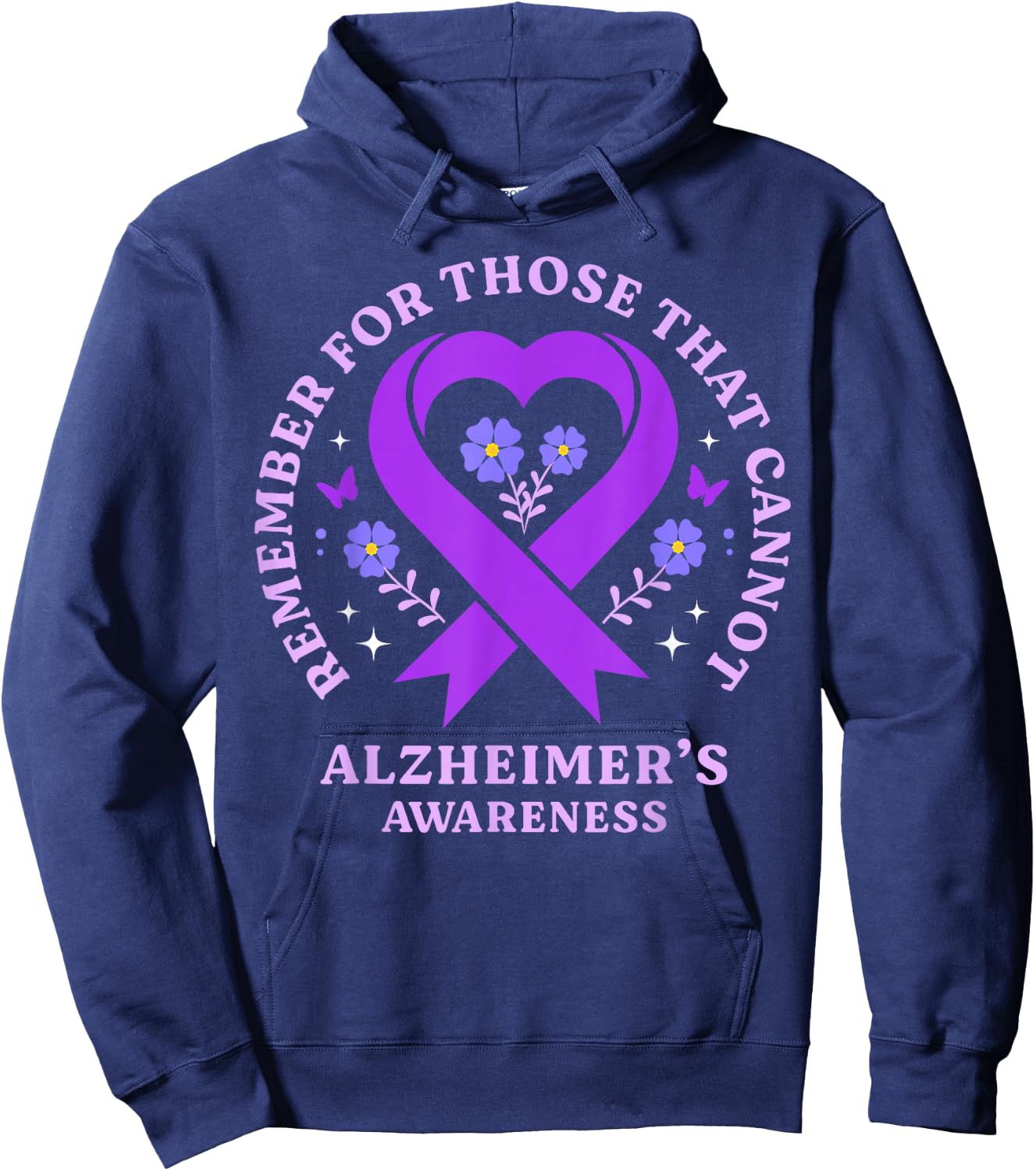 Remember for Those That Cannot Alzheimer's Awareness Ribbon Hoodie - Hoodie | Navy