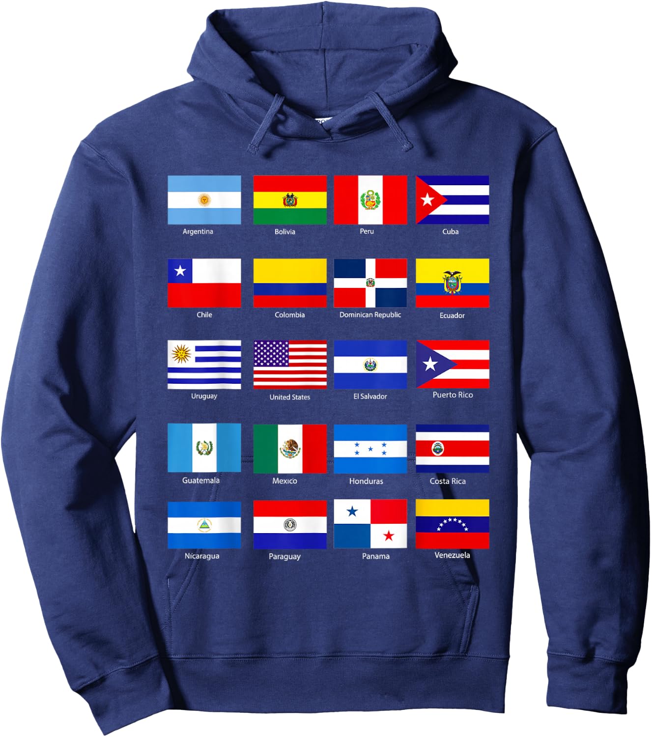 All Latin American Flags Countries Hispanic Heritage Month Hoodie - Hoodie | Navy